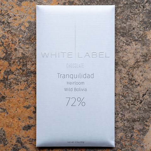 White Label Tranquilidad Heirloom Wild Bolivia 72 percent Chocolate Bar