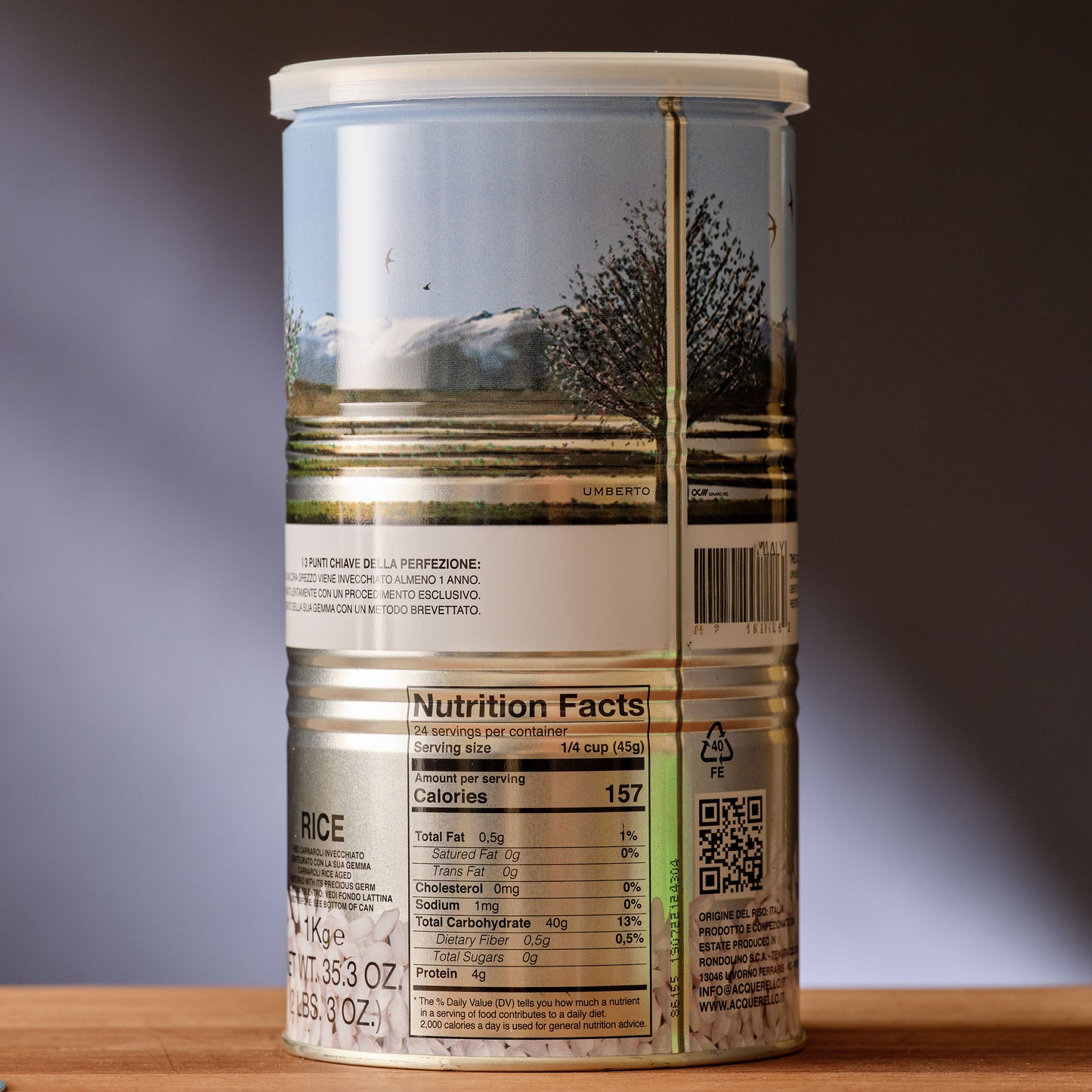 Acquerello il Riso Aged Carnaroli Rice - 1 year aged - 1 Kilo Tin