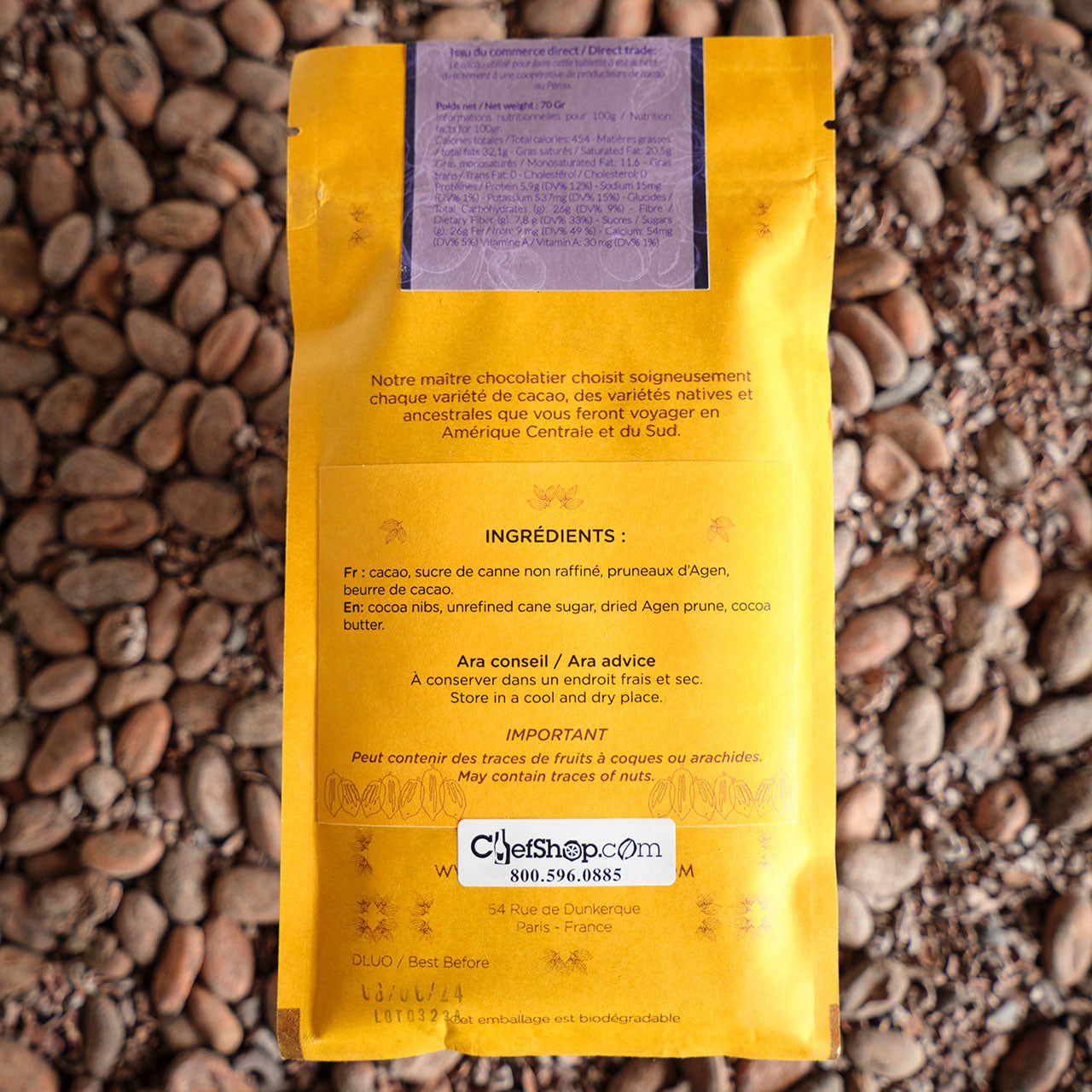 Ara Chocolat Huallaga Peru 74-Percent Dark with Agen Prunes Bar