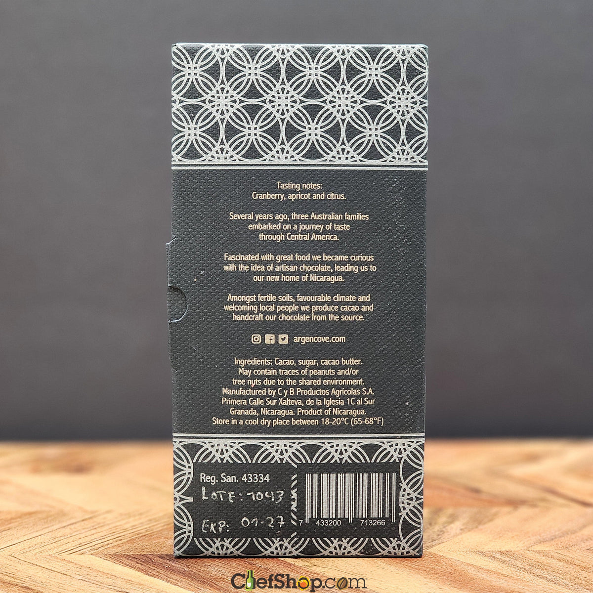Argencove 92% Nicaragua Dark Chocolate Bar