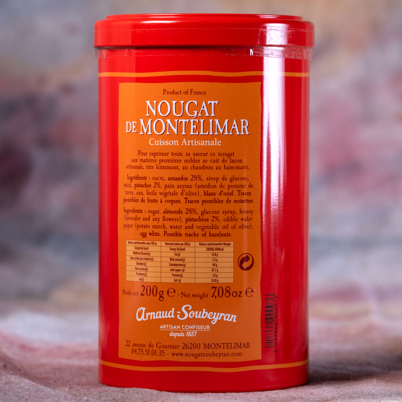 Arnaud Soubeyran Nougat de Montelimar in Red Tin