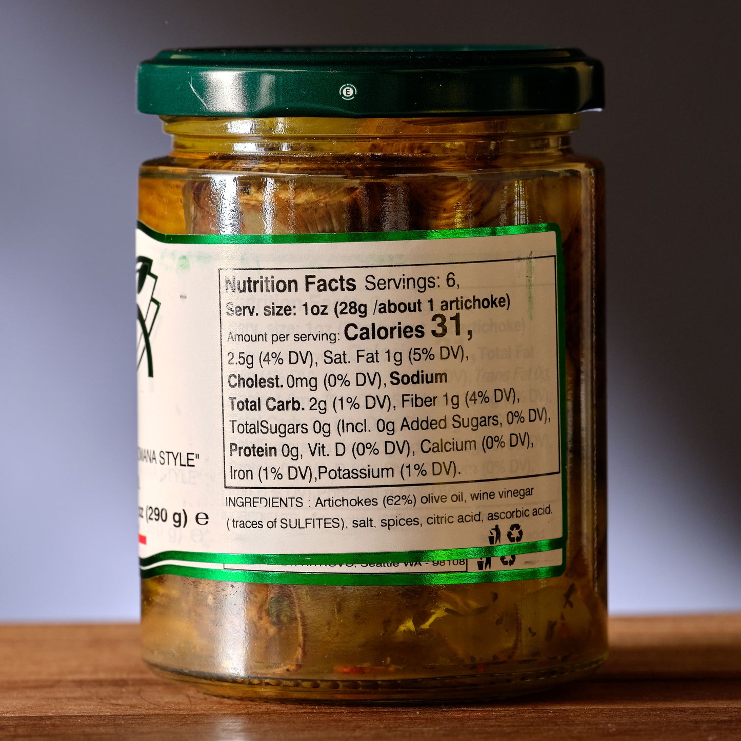 Artichoke Hearts Romana Style in Olive Oil