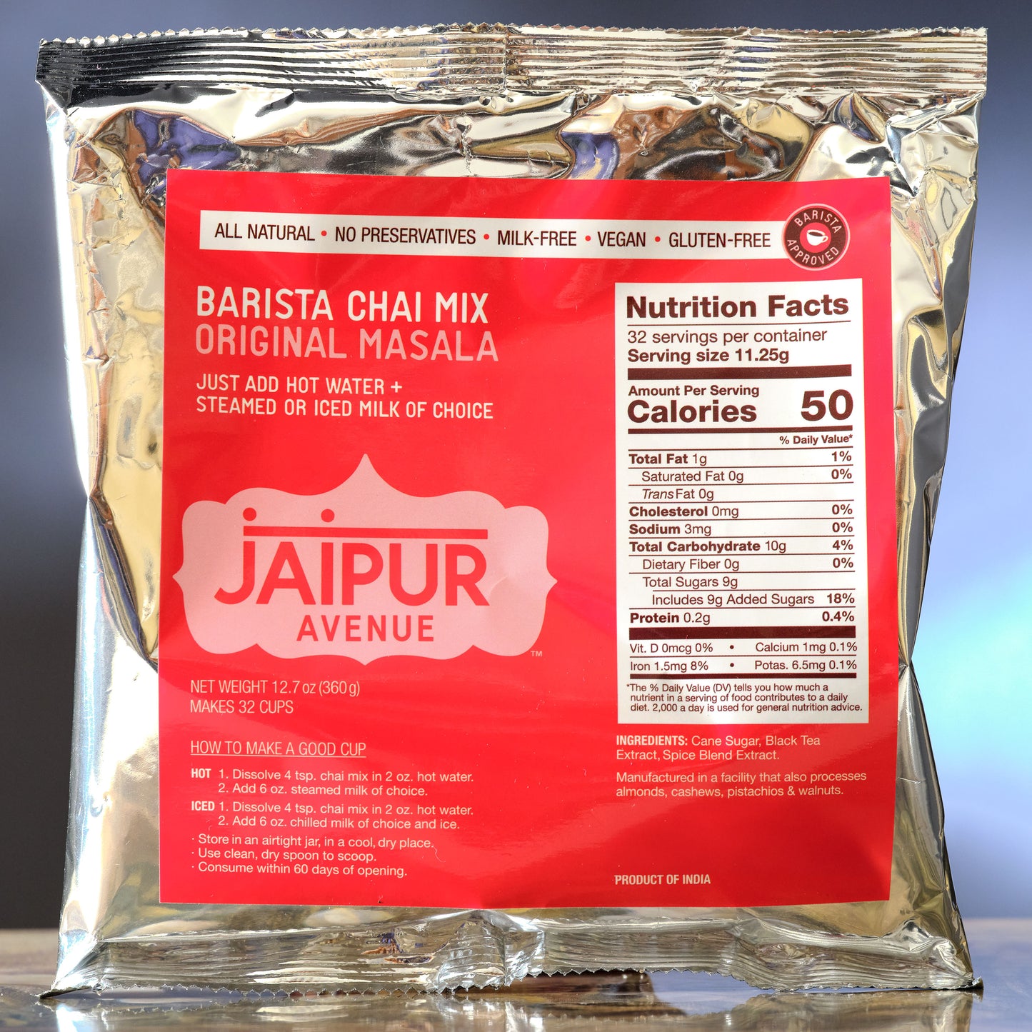 Barista Pack Original Masala Chai Jaipur Avenue VEGAN Milk Free GF