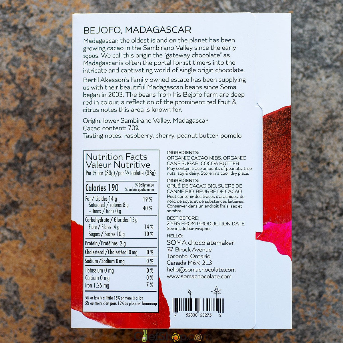 SOMA Bejofo Madagascar 70-Percent Dark Chocolate Bar