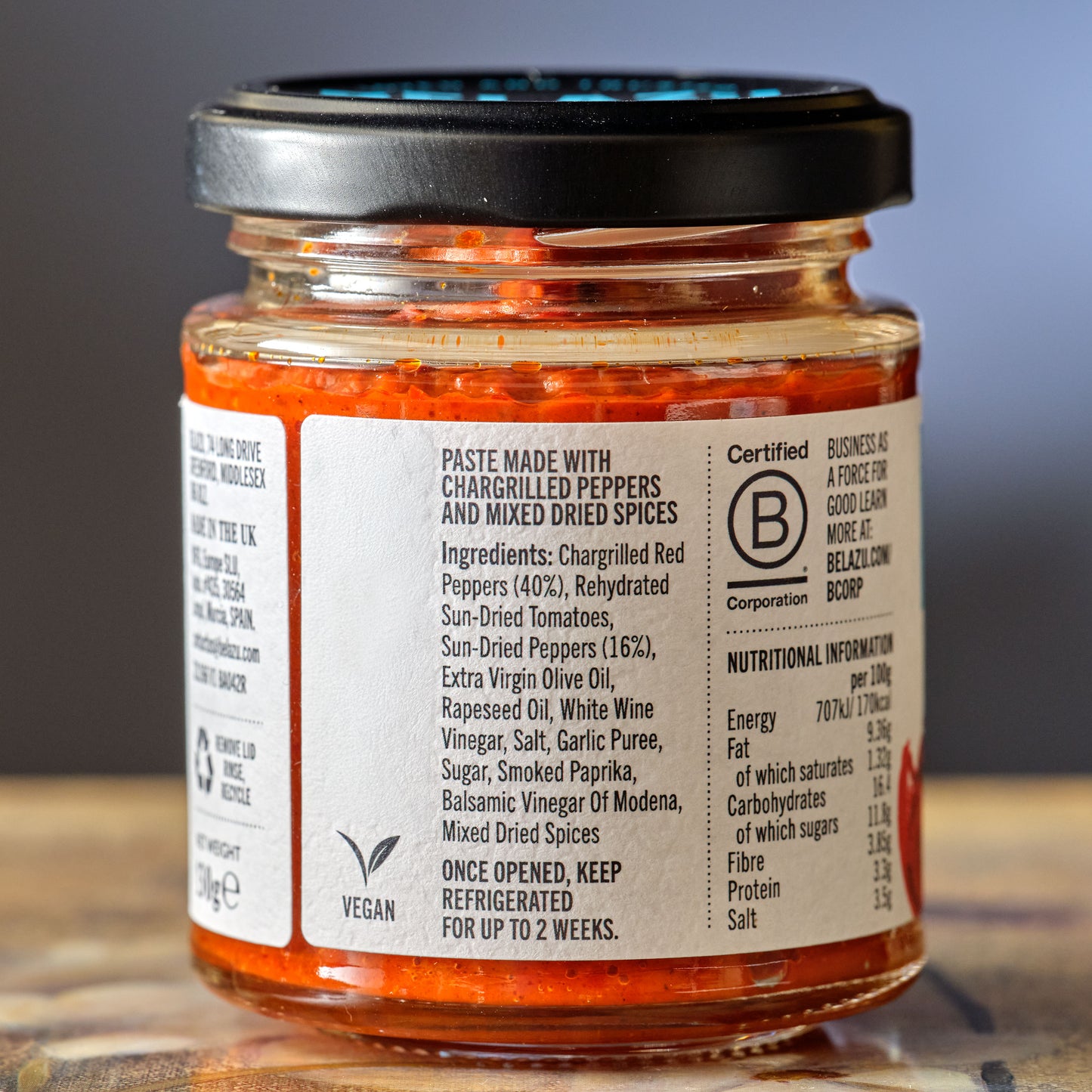 Belazu Chargrilled Pepper Paste Ingredients