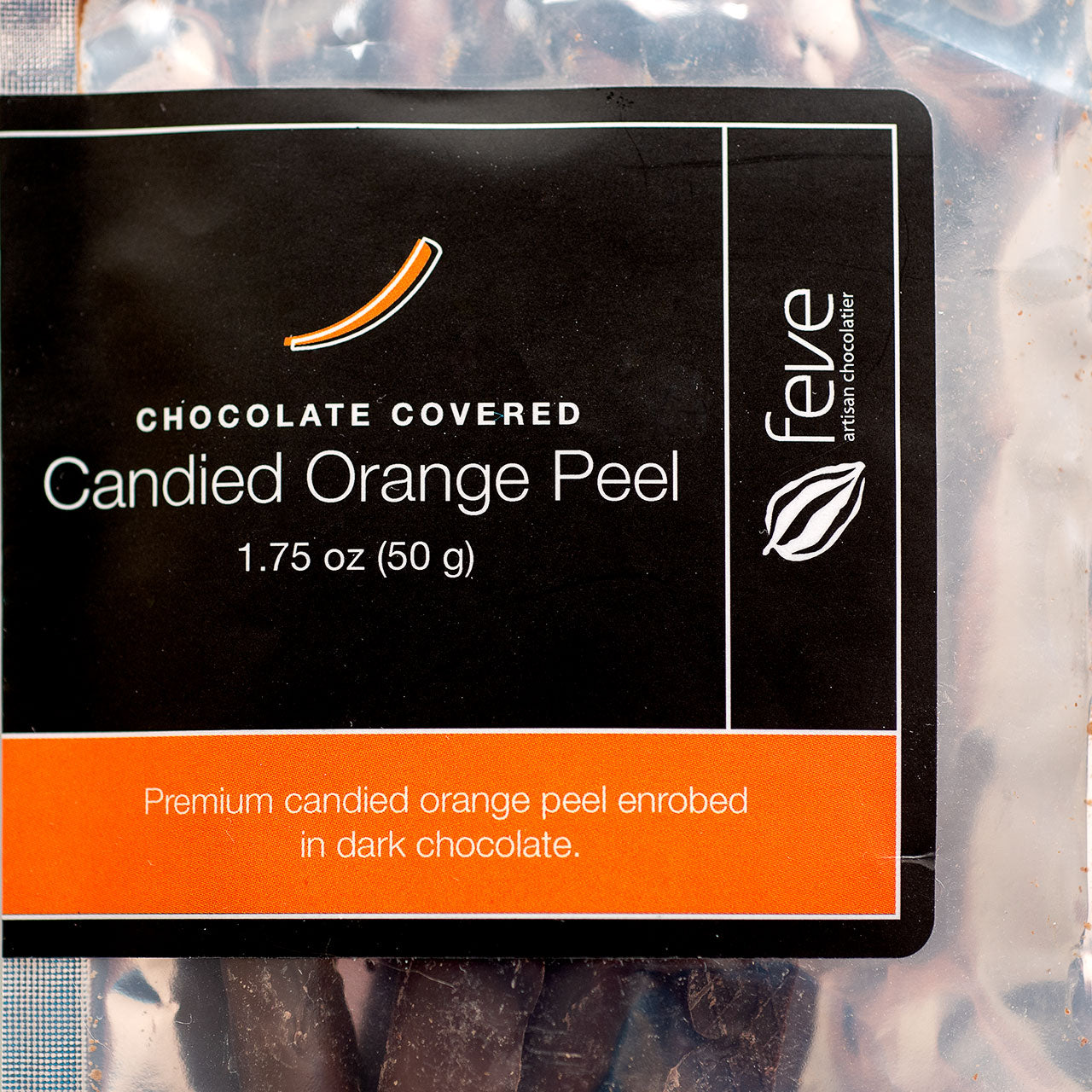 Dark Chocolate Covered Candied Orange Peel by Feve Chocolates