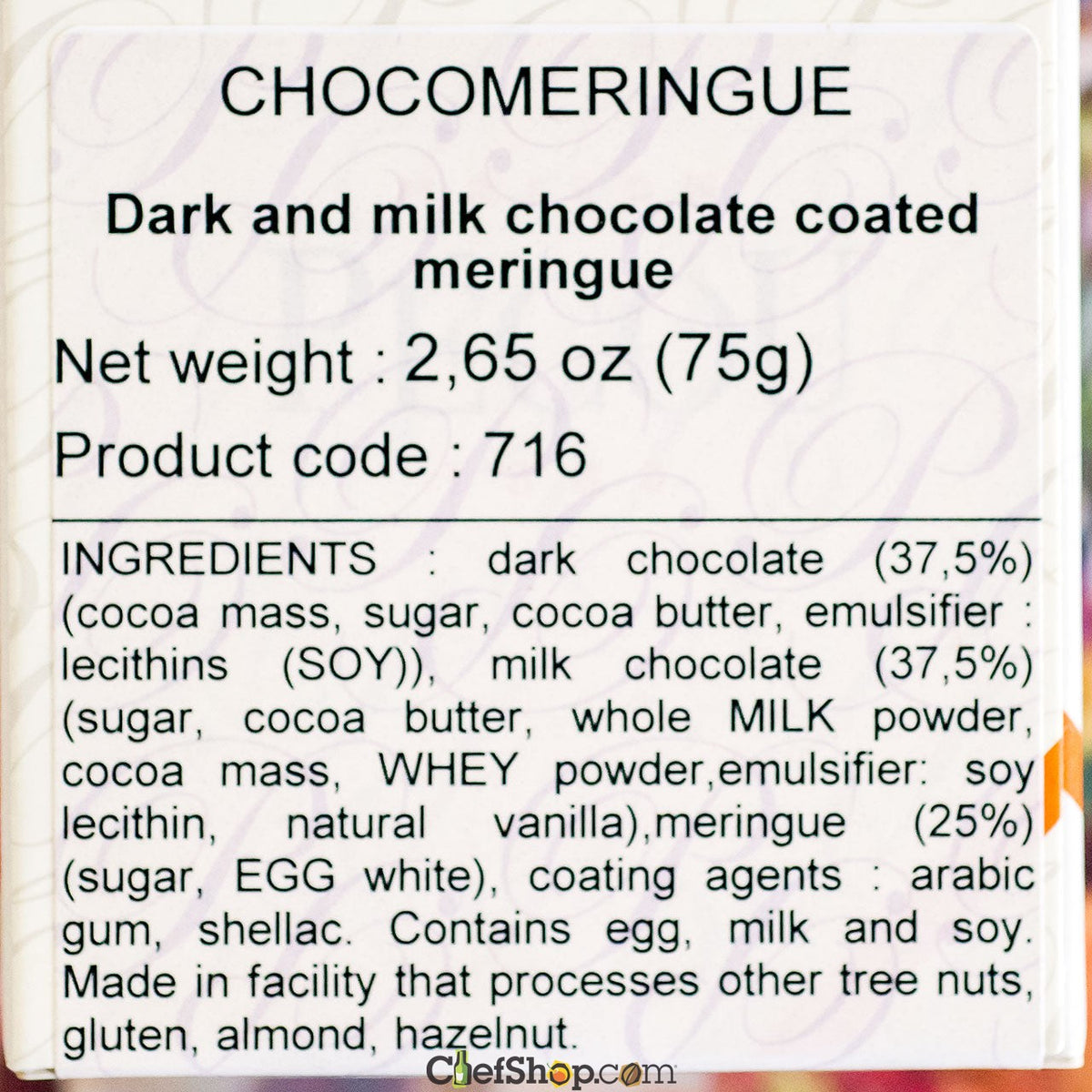 Pecou Chocolate Covered Meringues - 1/2 kilo box