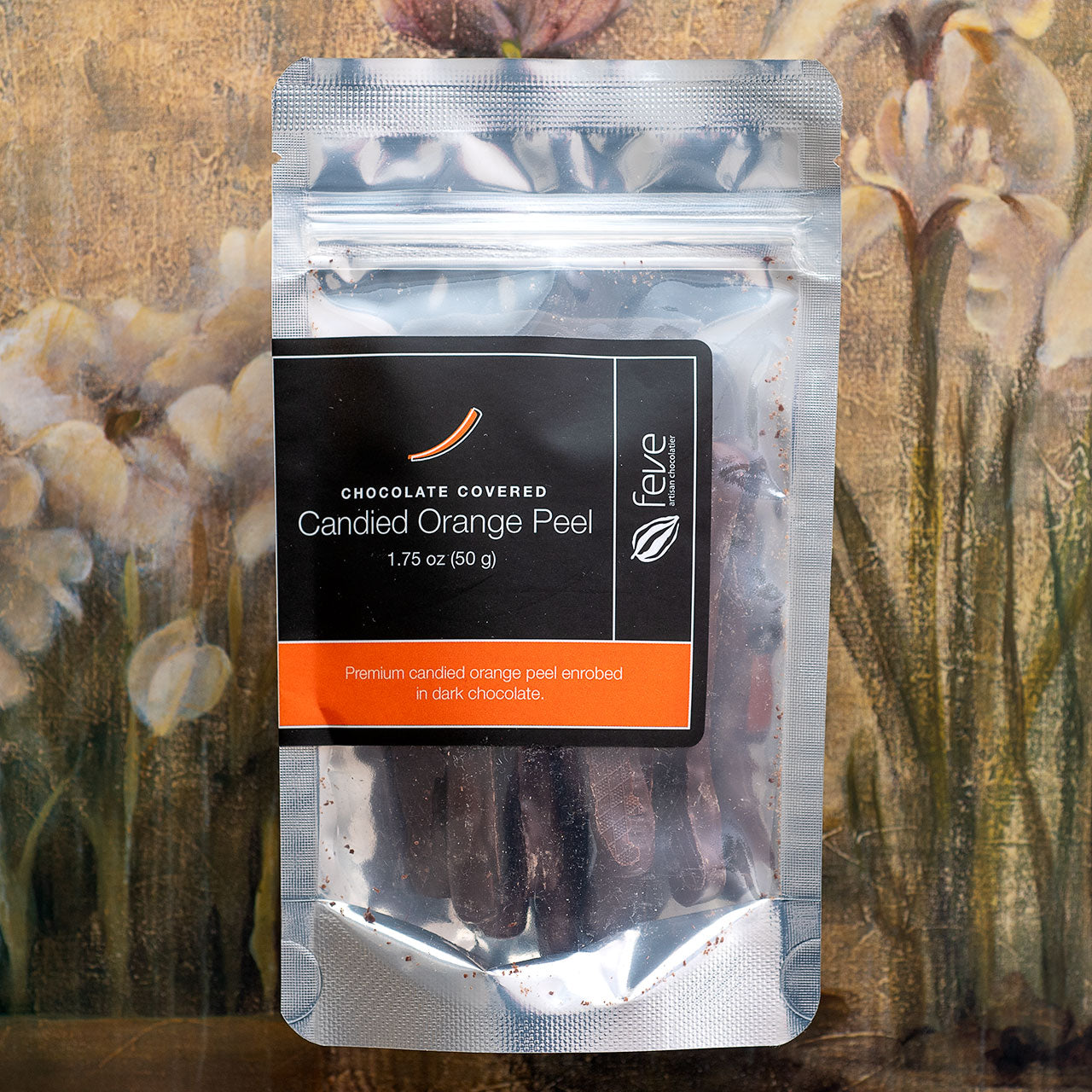 Dark Chocolate Covered Candied Orange Peel by Feve Chocolates