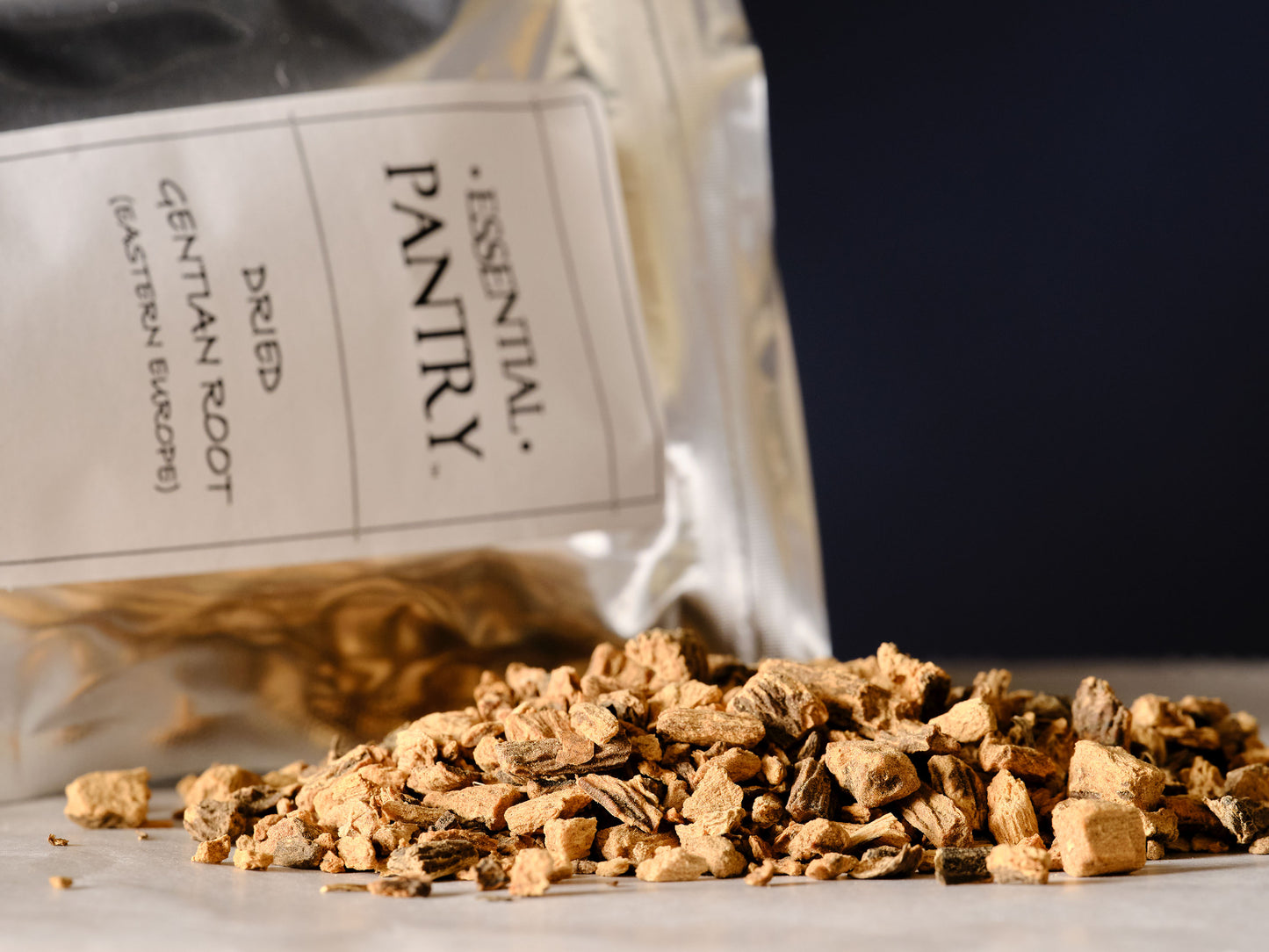 Dried Gentian Root Close up