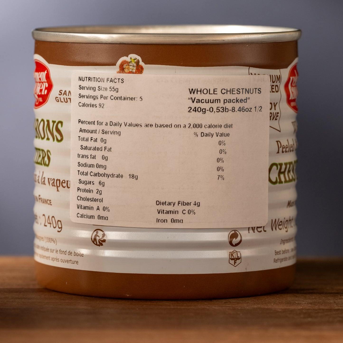 Clement Faugier Whole Peeled & Cooked Chestnuts