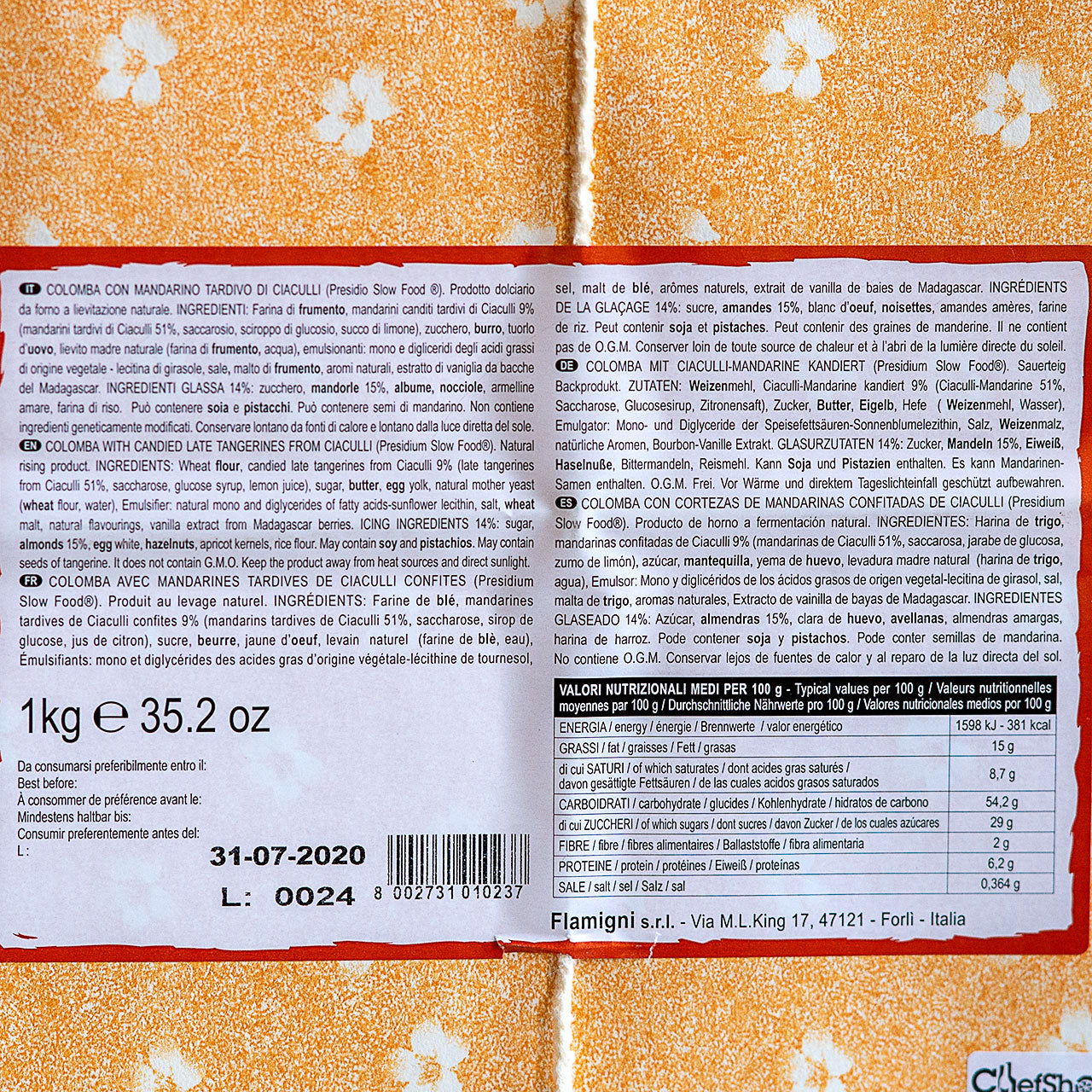 Flamigni Mandarino di Ciaculli Colomba
