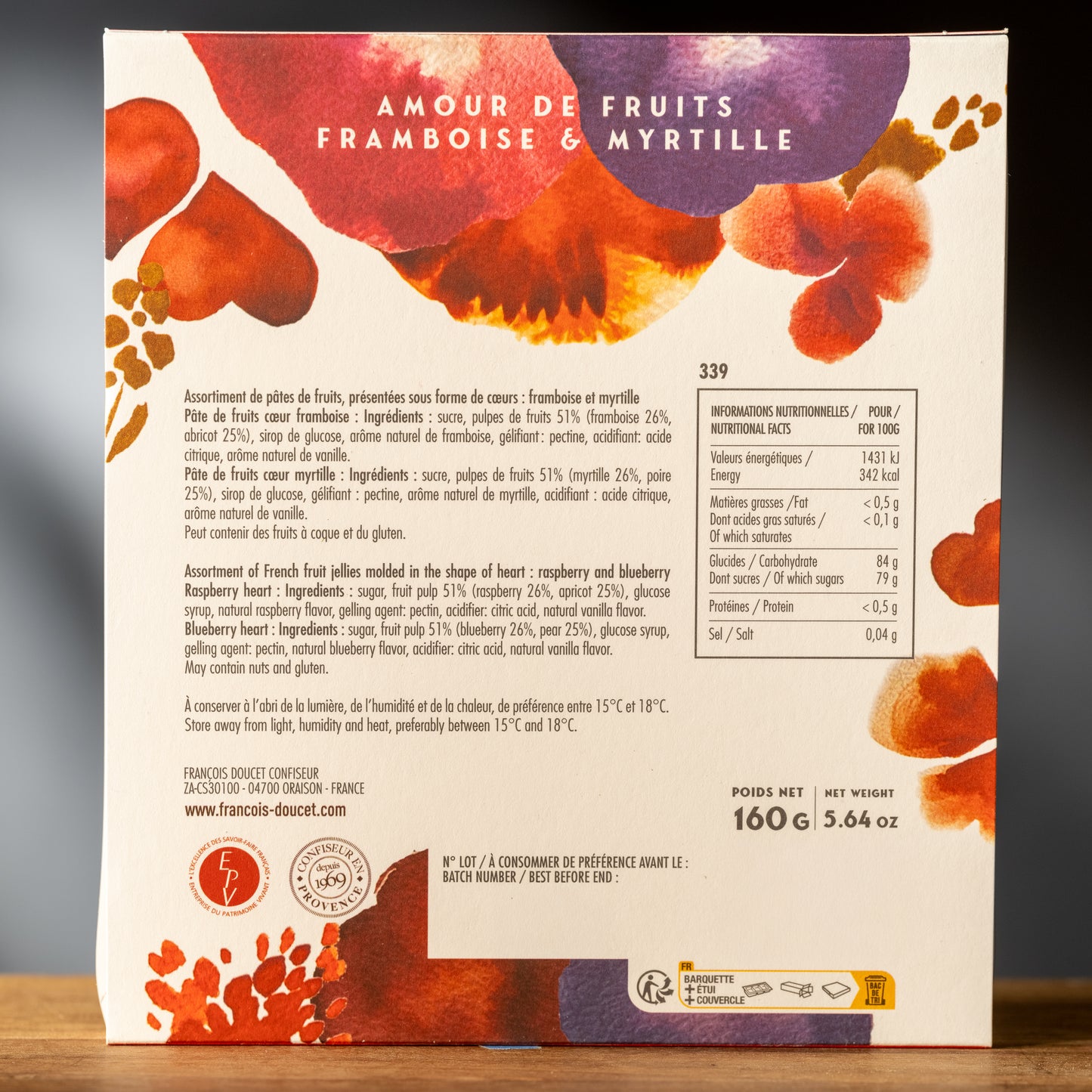 Doucet Amour de Fruits Heart-Shaped Berry Pates de Fruit