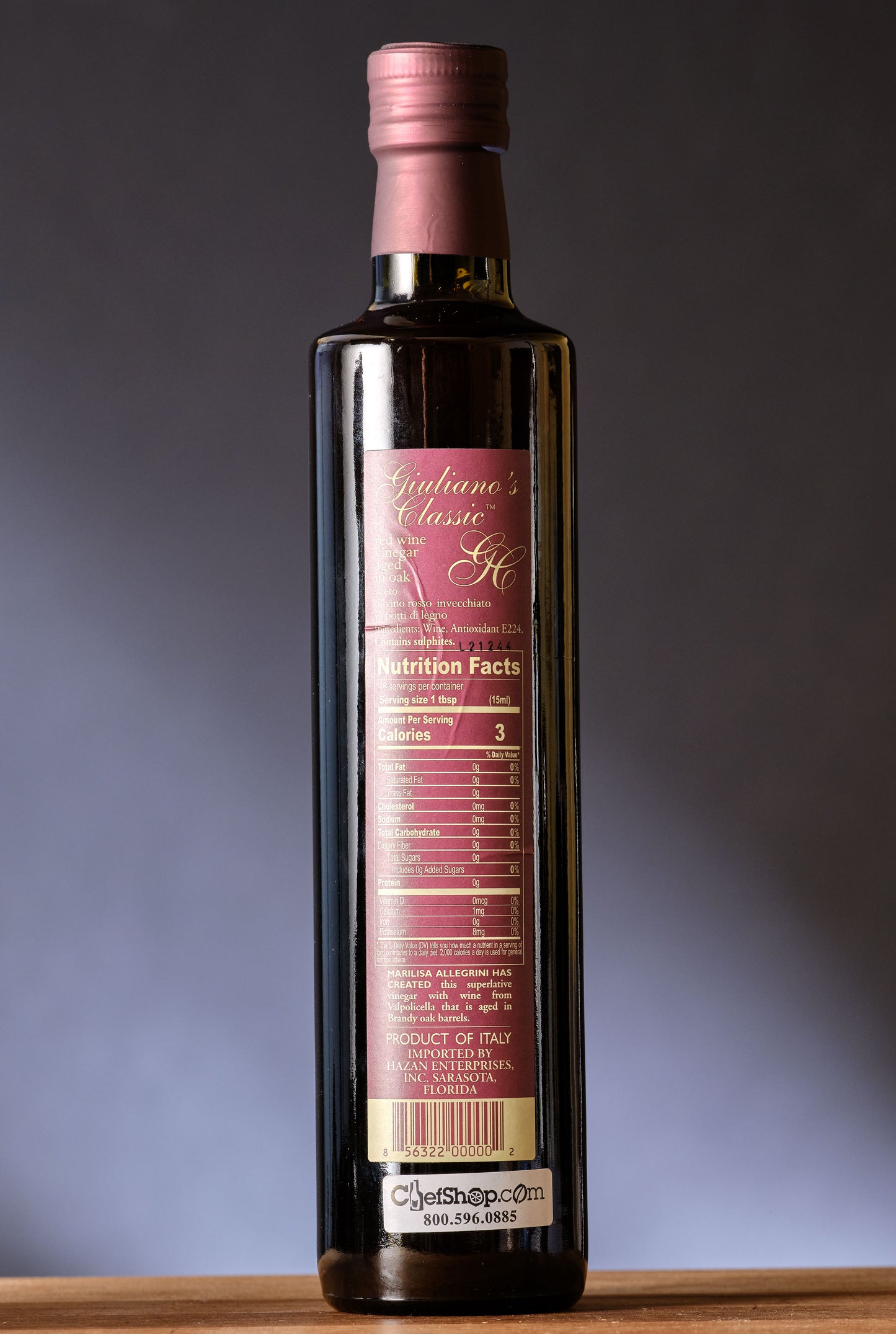Giuliano's Classic Allegrini Valpolicella Oak-Aged Italian Red Wine Vinegar