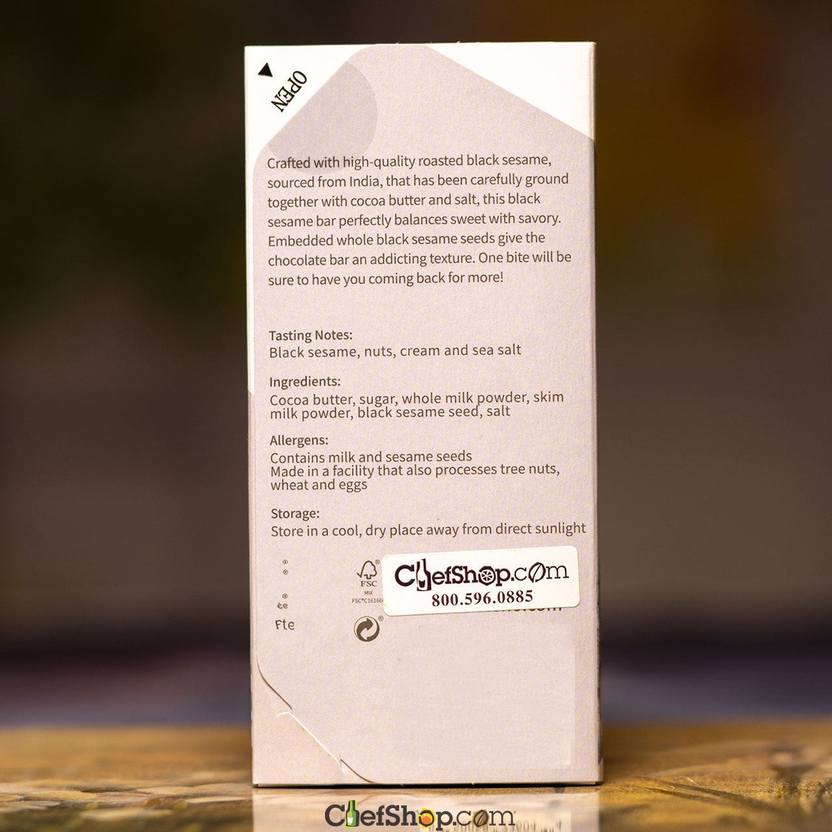 KESSHO Black Sesame White Chocolate Bar