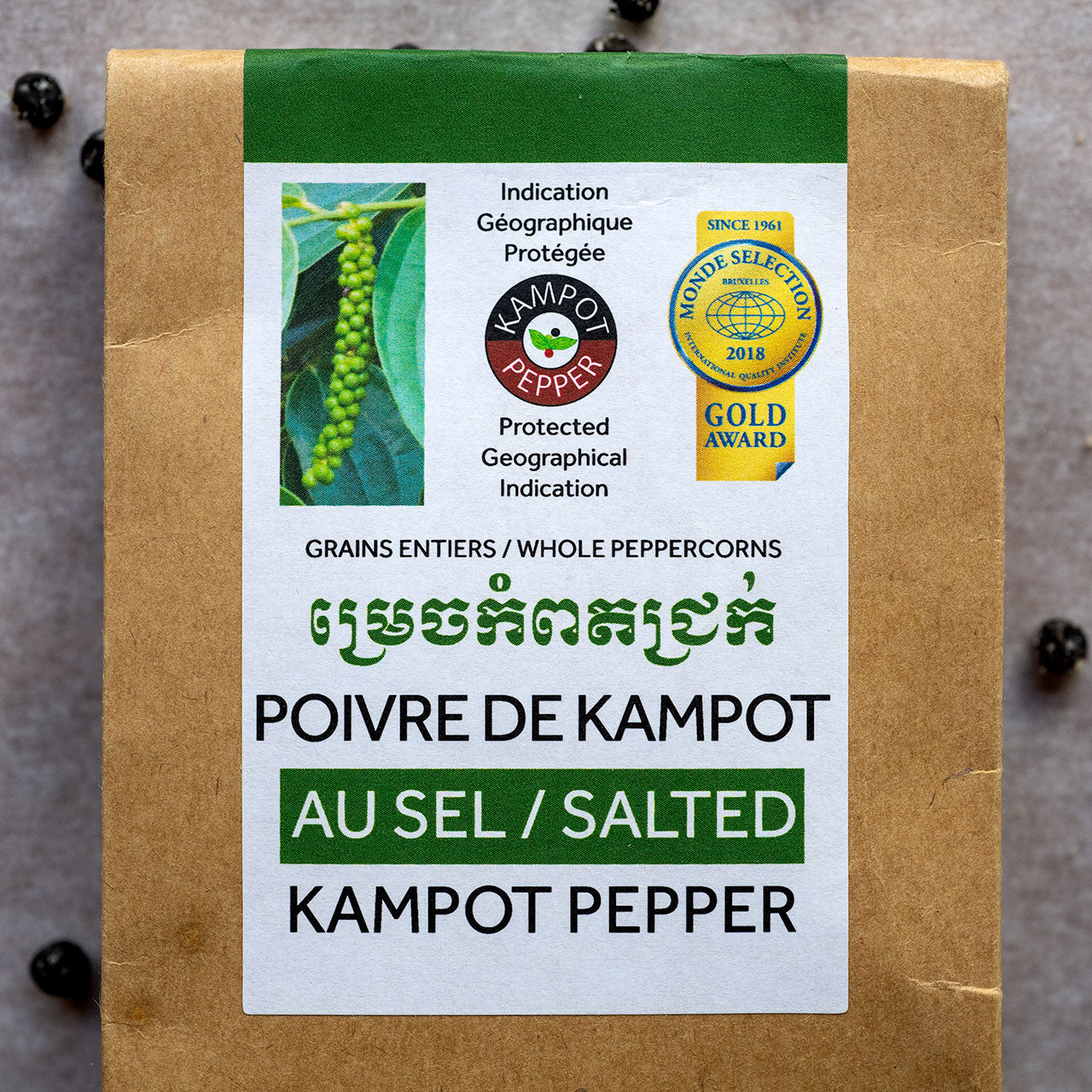 Salted Black Kampot Peppercorns