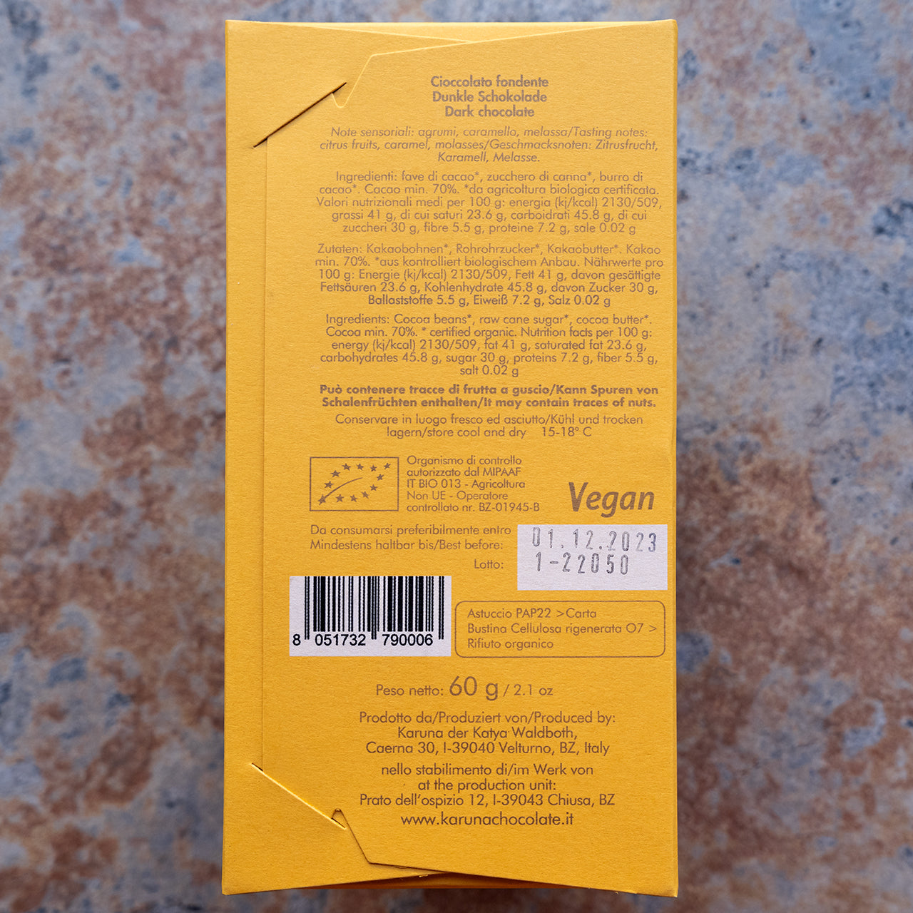 Karuna Chocolate Belize Slow Dried 70-Percent Dark Bar