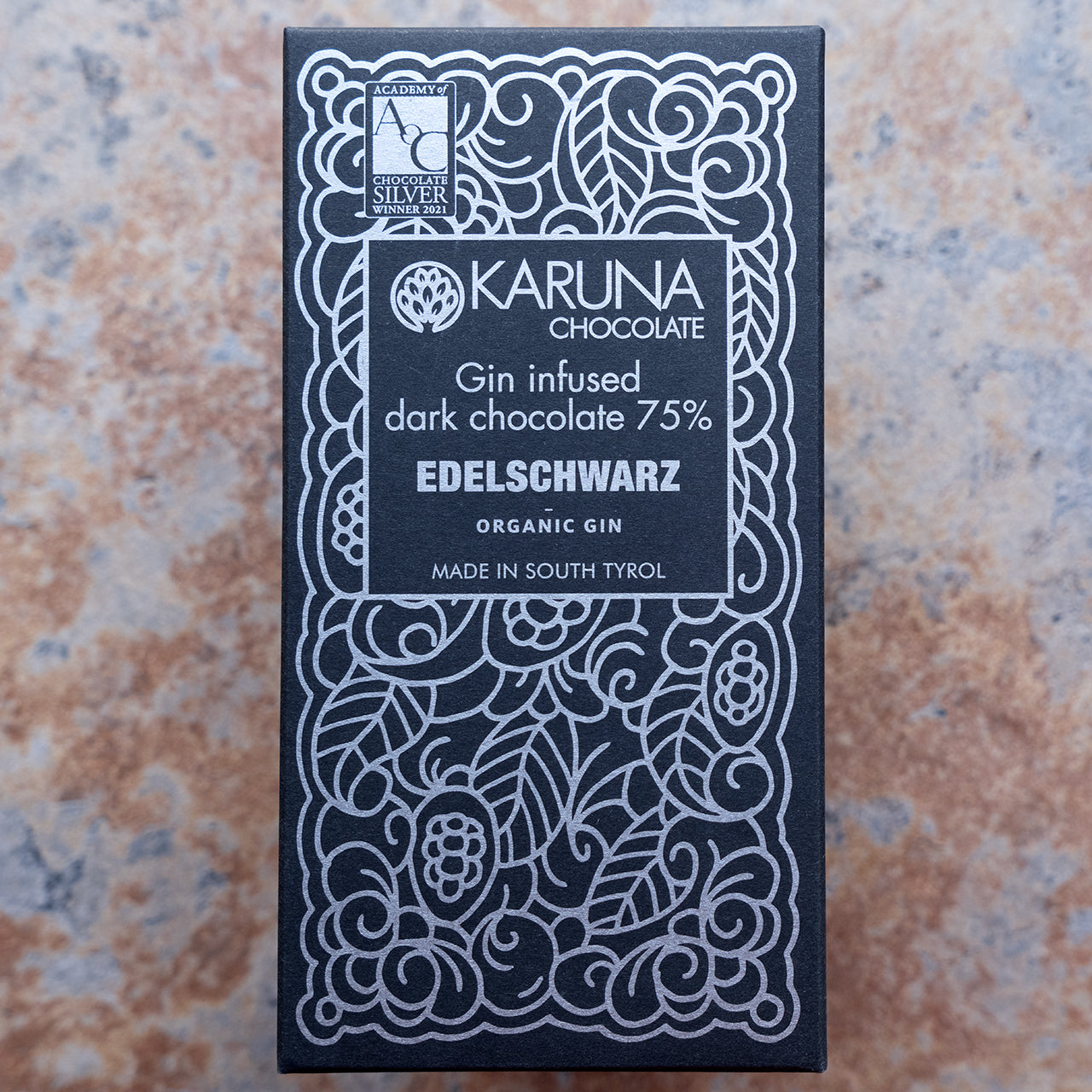 Karuna Organic Gin-Infused Percent Dark Chocolate Bar