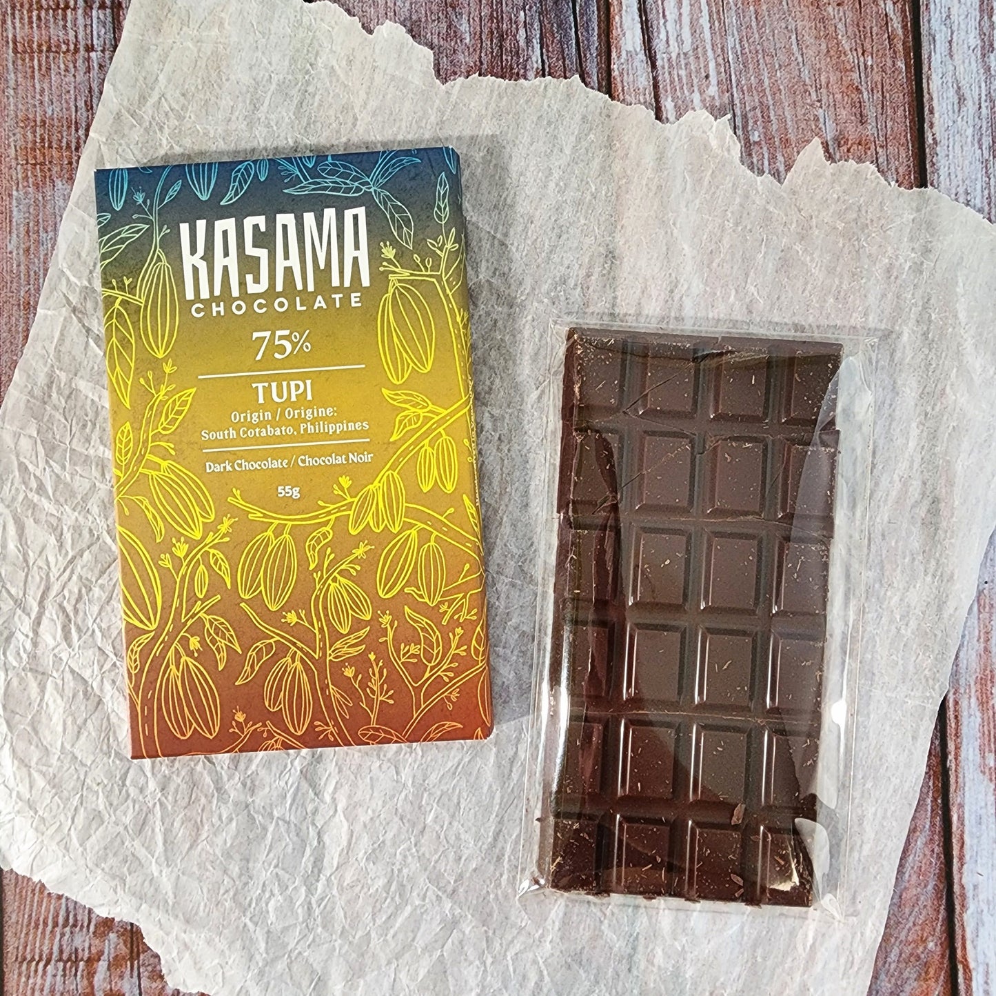 Kasama 75% Tupi Organic Dark Chocolate Bar - Philippines