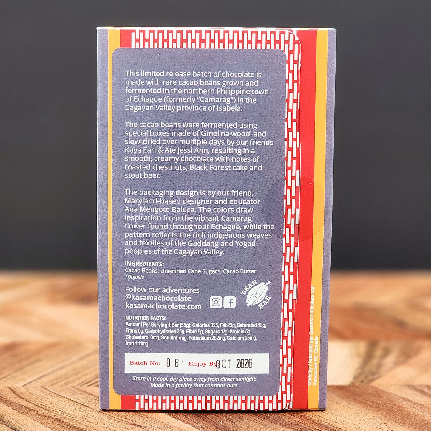 Kasama Echague 70% Dark Chocolate Bar