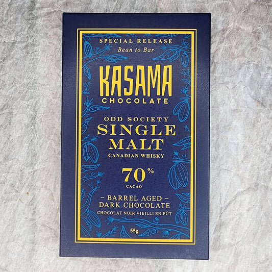 Kasama Chocolate Single Malt Canadian Whisky 70% Barrel Aged Dark Bar