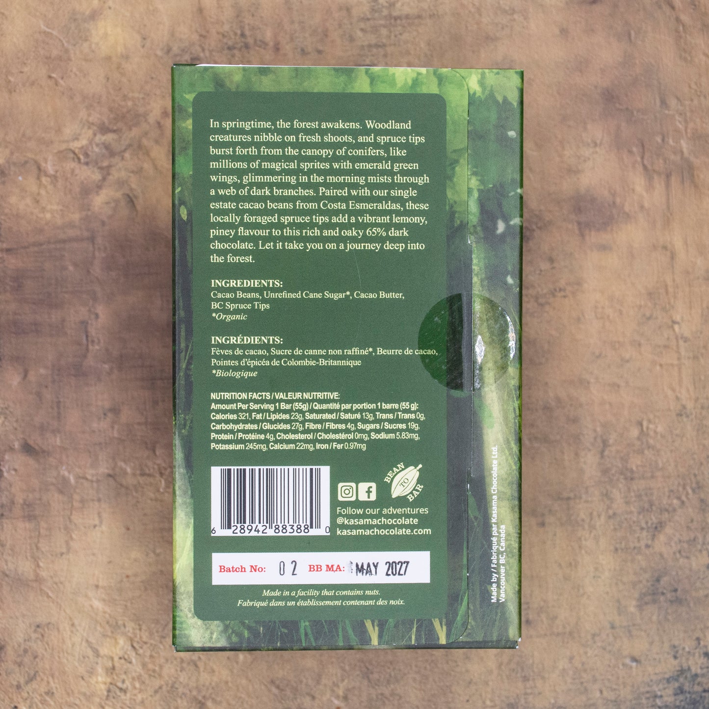 Kasama Spring Awakening Chocolate Bar Label