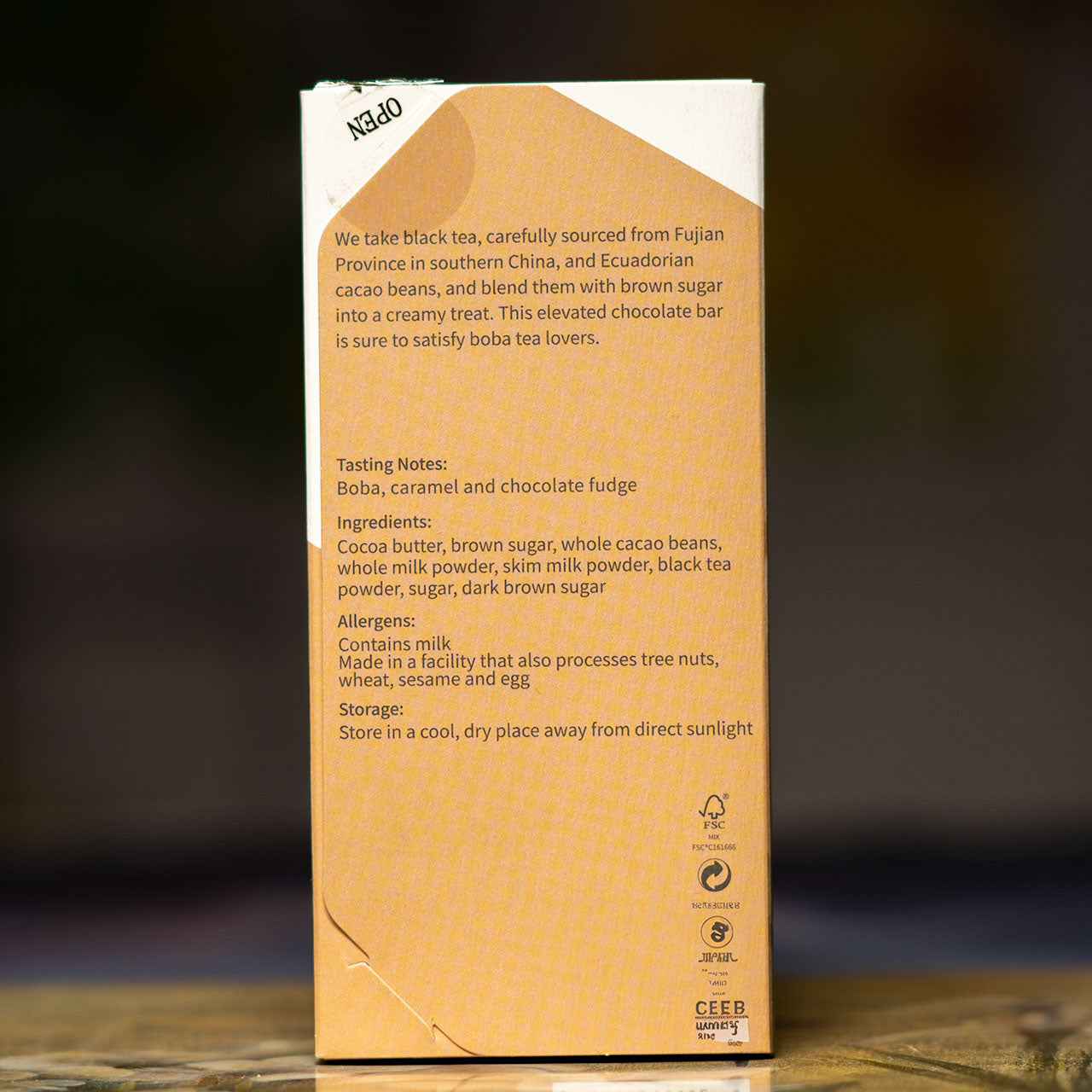 KESSHO Boba Tea 44% Cacao Milk Chocolate Cayapas Rivers Ecuador