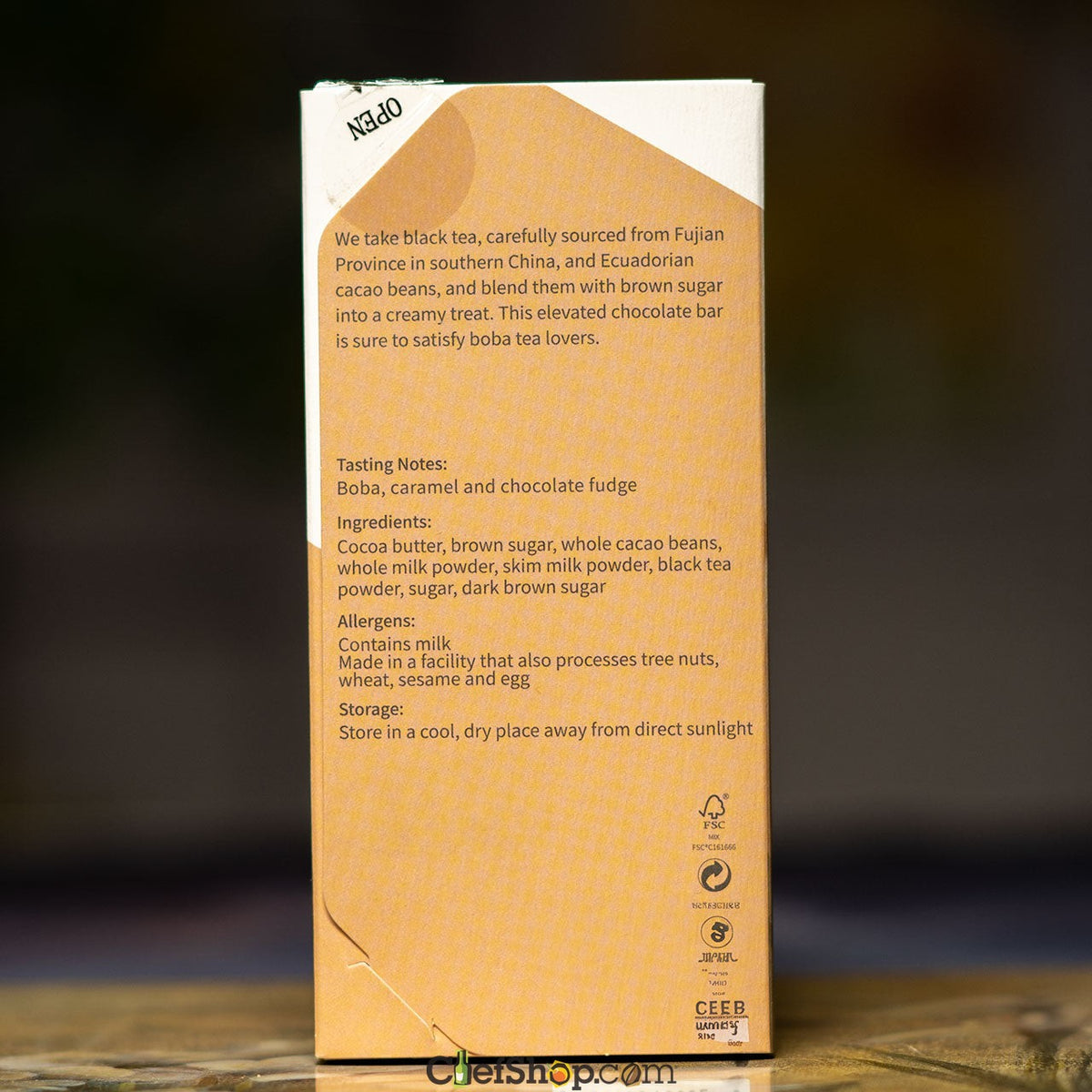 KESSHO Boba Tea 44% Cacao Milk Chocolate Cayapas Rivers Ecuador