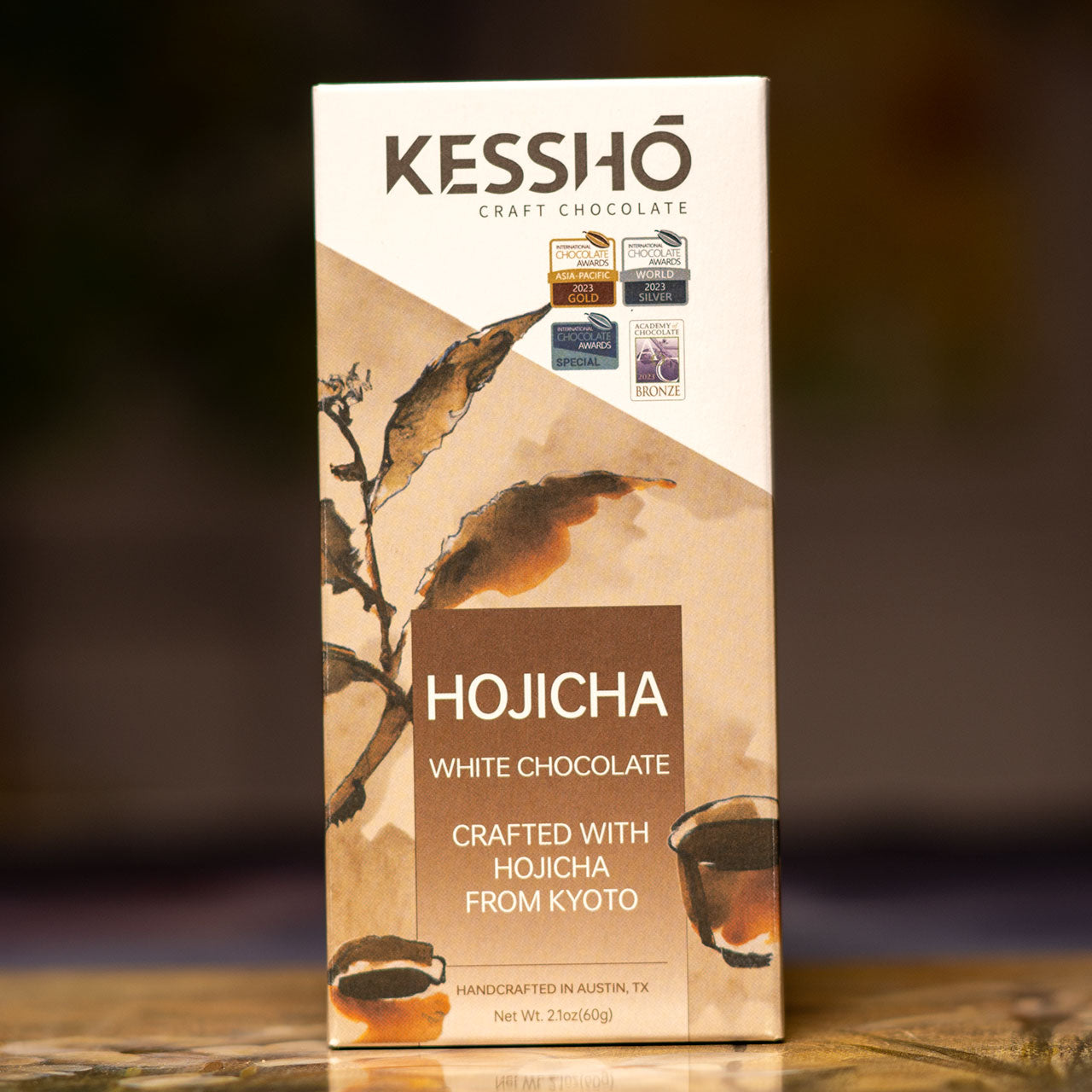 KESSHO Hojicha Kyoto White Chocolate Bar