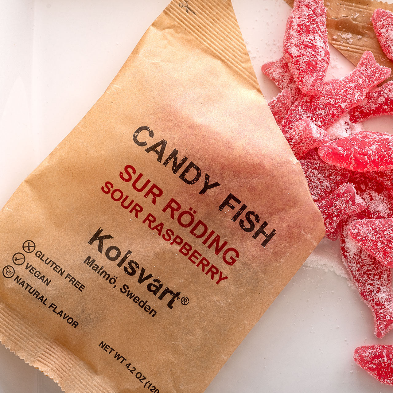 Kolsvart Roding SOUR Raspberry Swedish Fish