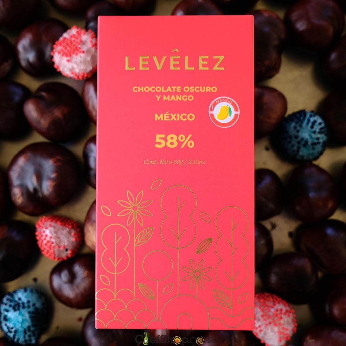LEVELEZ 58% Dark Mango Infused Chocolate Bar
