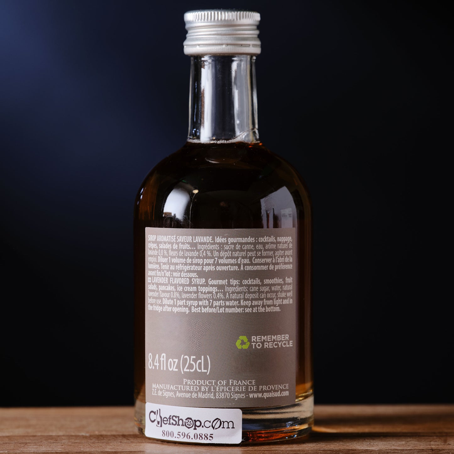 L'Epicerie de Provence Lavander Syrup back label
