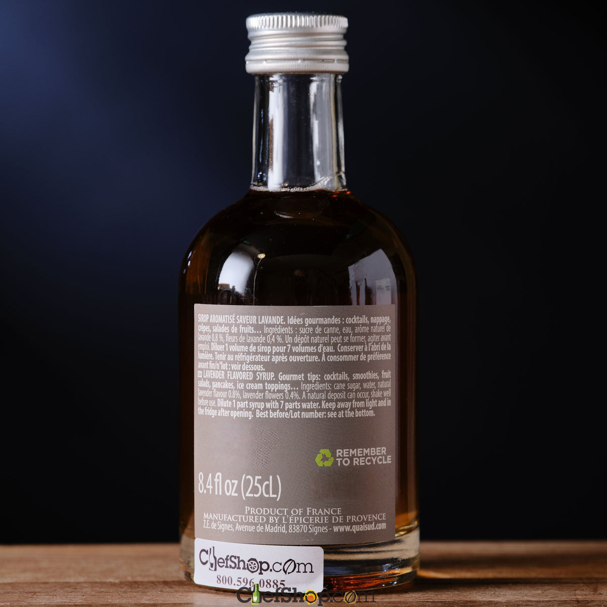 L'Epicerie de Provence Lavander Syrup back label