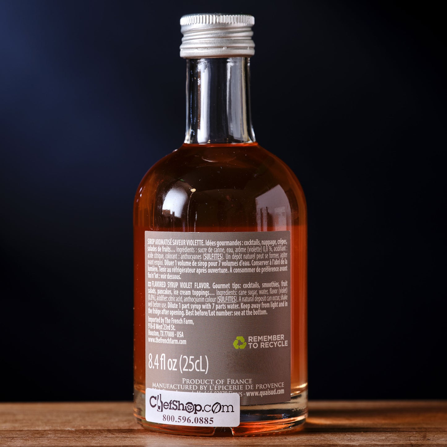 L'Epicerie de Provence Violet Syrup back label