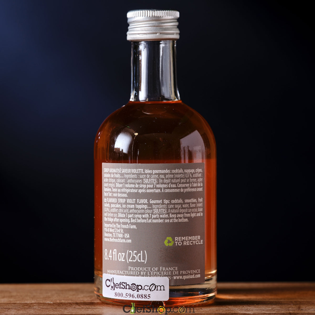L'Epicerie de Provence Violet Syrup back label