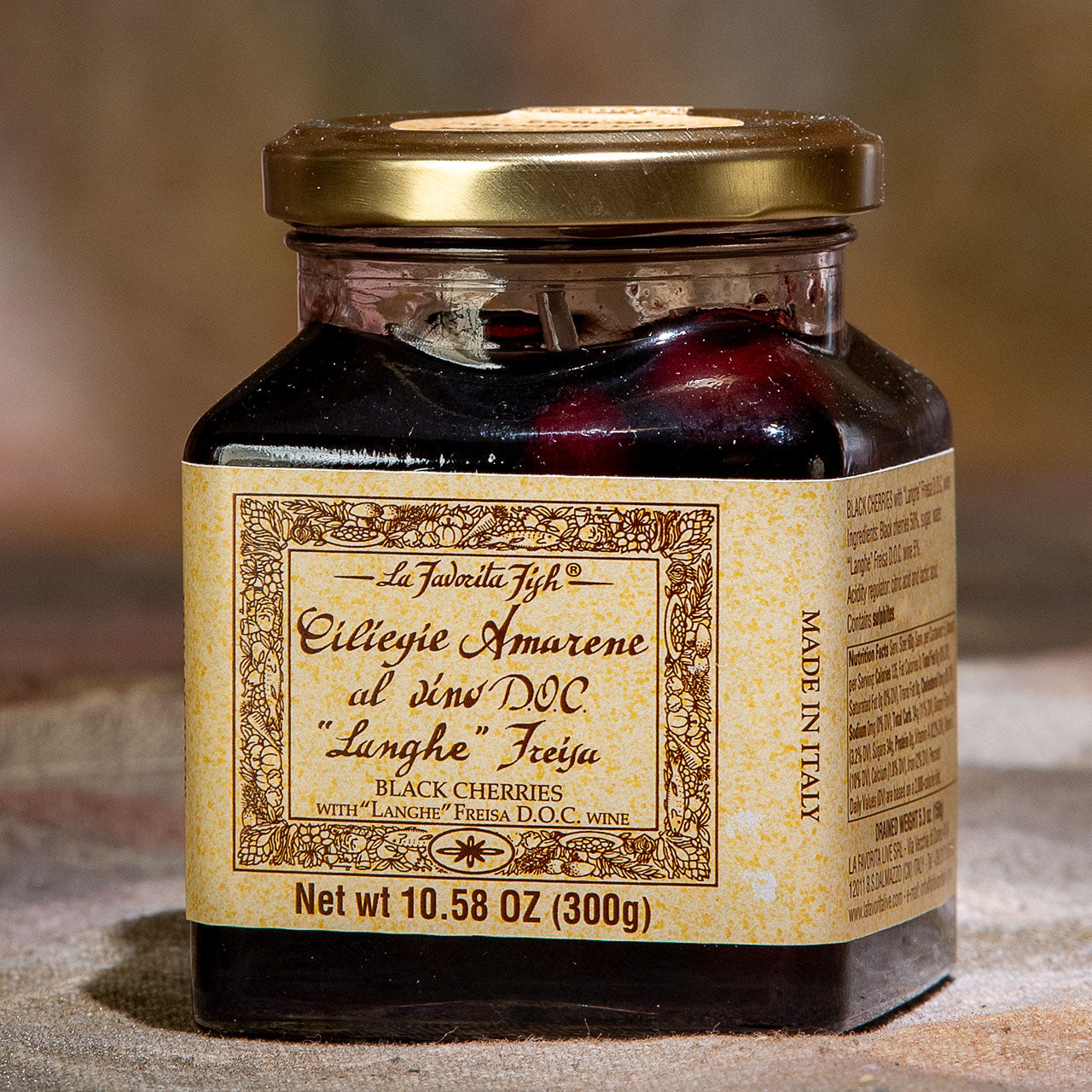La Favorita Amarena Cherries in Freisa Wine DOC Langhe