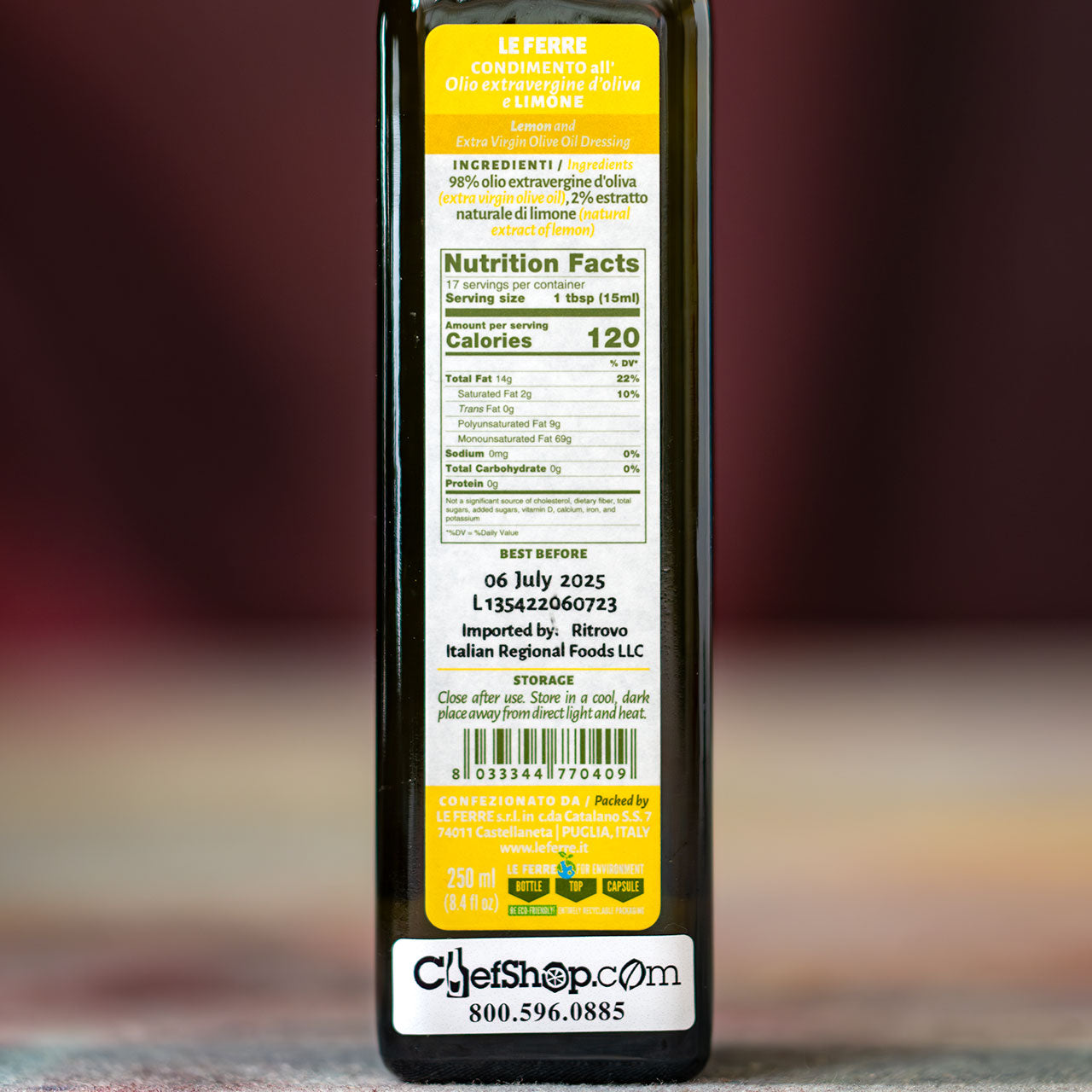 Le Ferre Lemon Infused Olive Oil