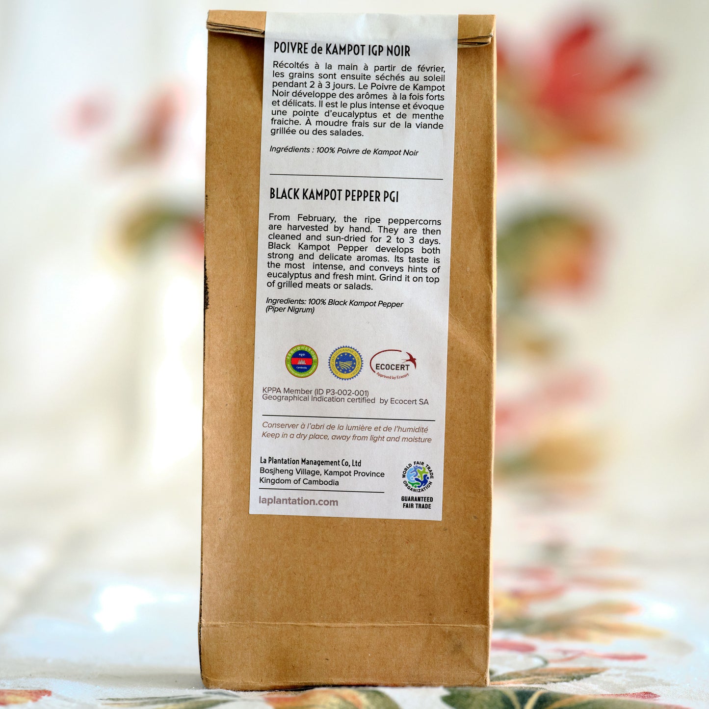 Le Plantation Poivre de Kampot IGP Noir Cold Smoked Black Peppercorns