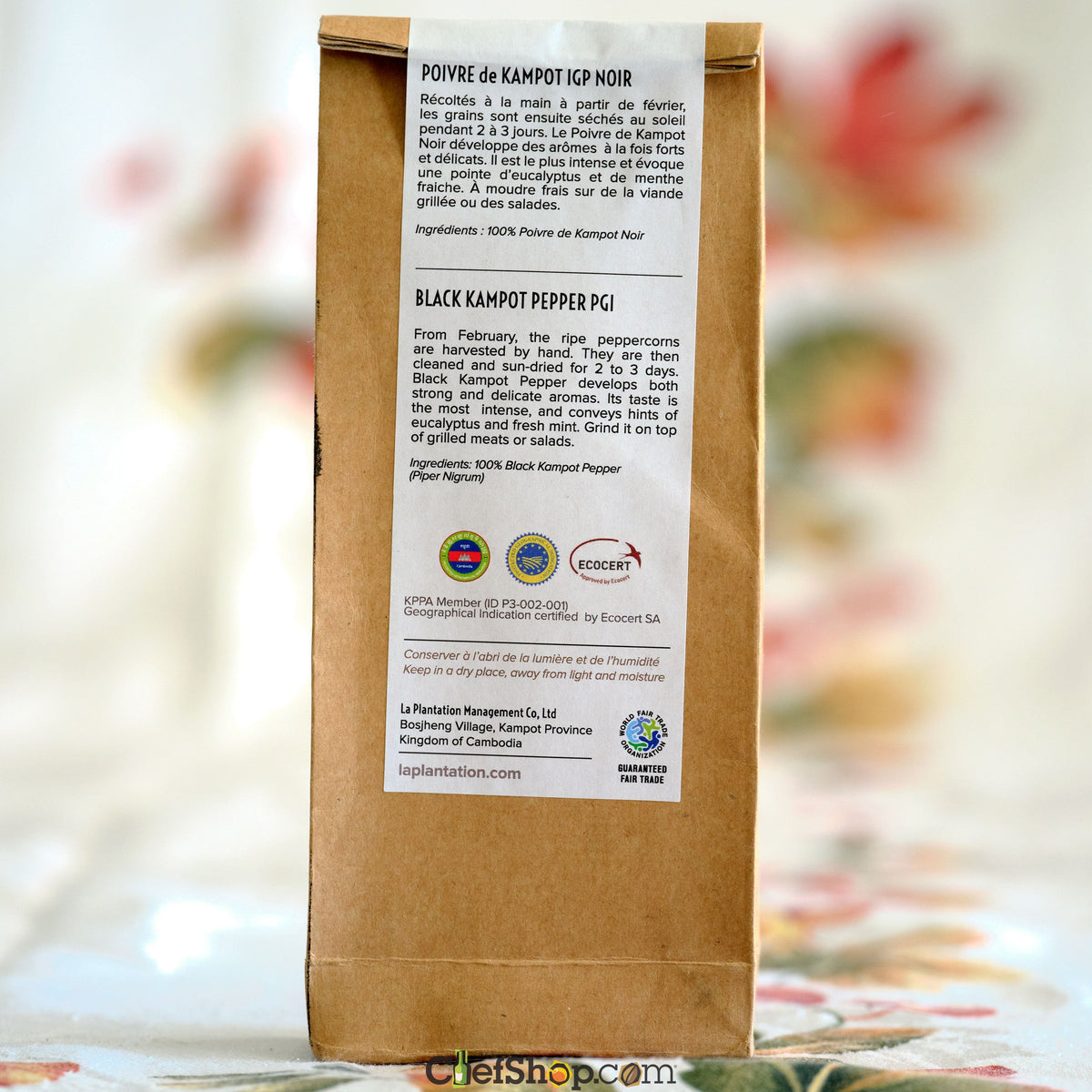 Le Plantation Poivre de Kampot IGP Noir Cold Smoked Black Peppercorns