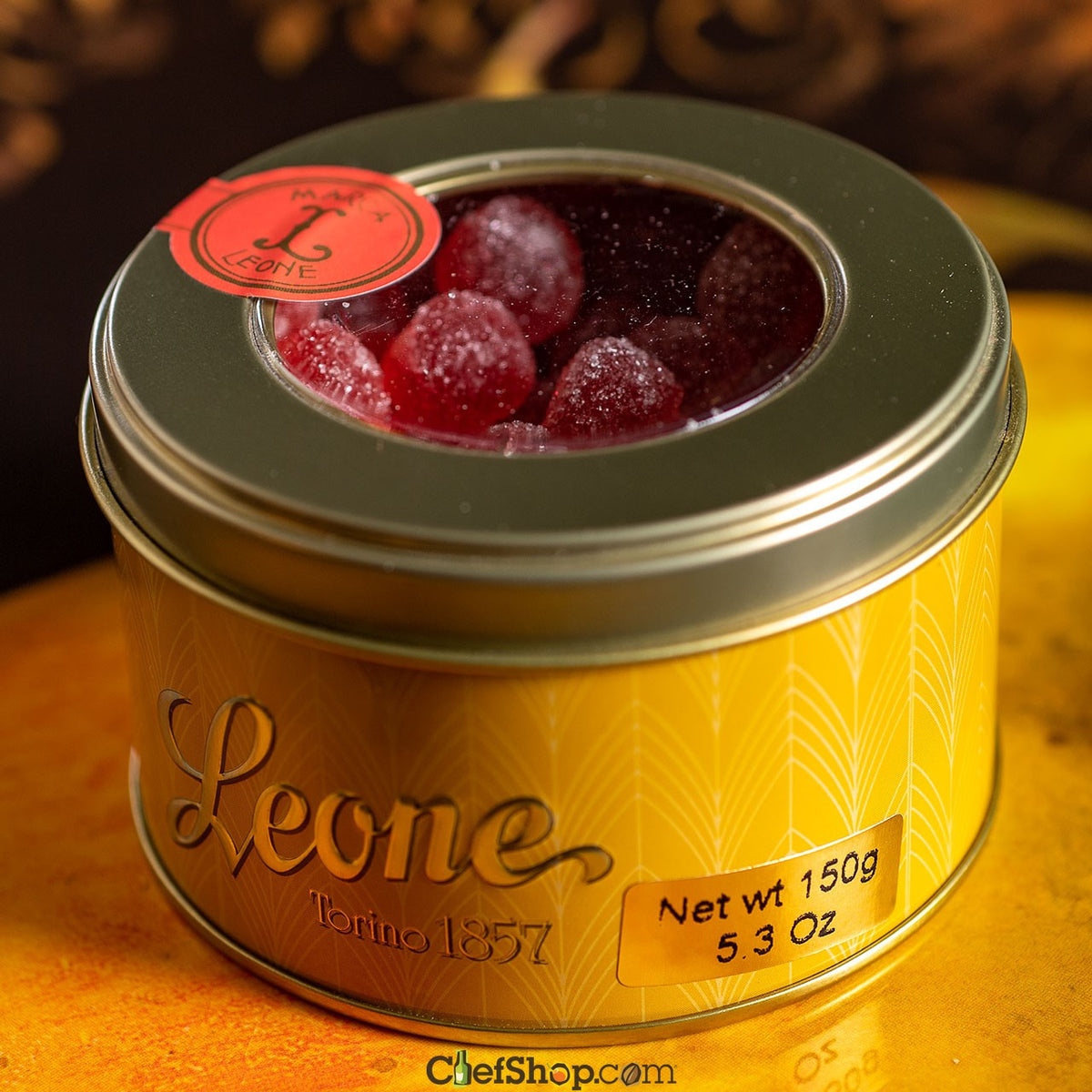 Leone Blood Orange Fruit Jelly Drops in a Tin