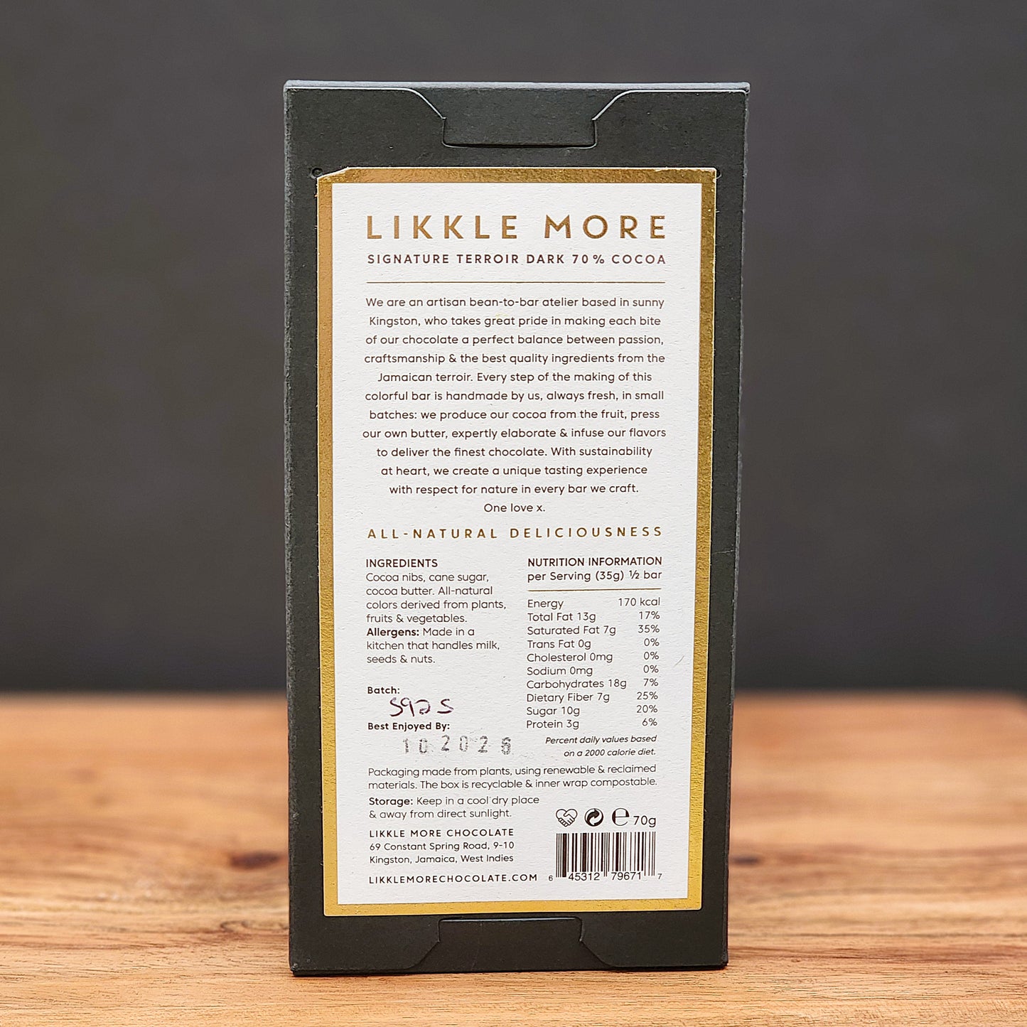 Likkle More Signature Terroir 70% Dark Chocolate Bar
