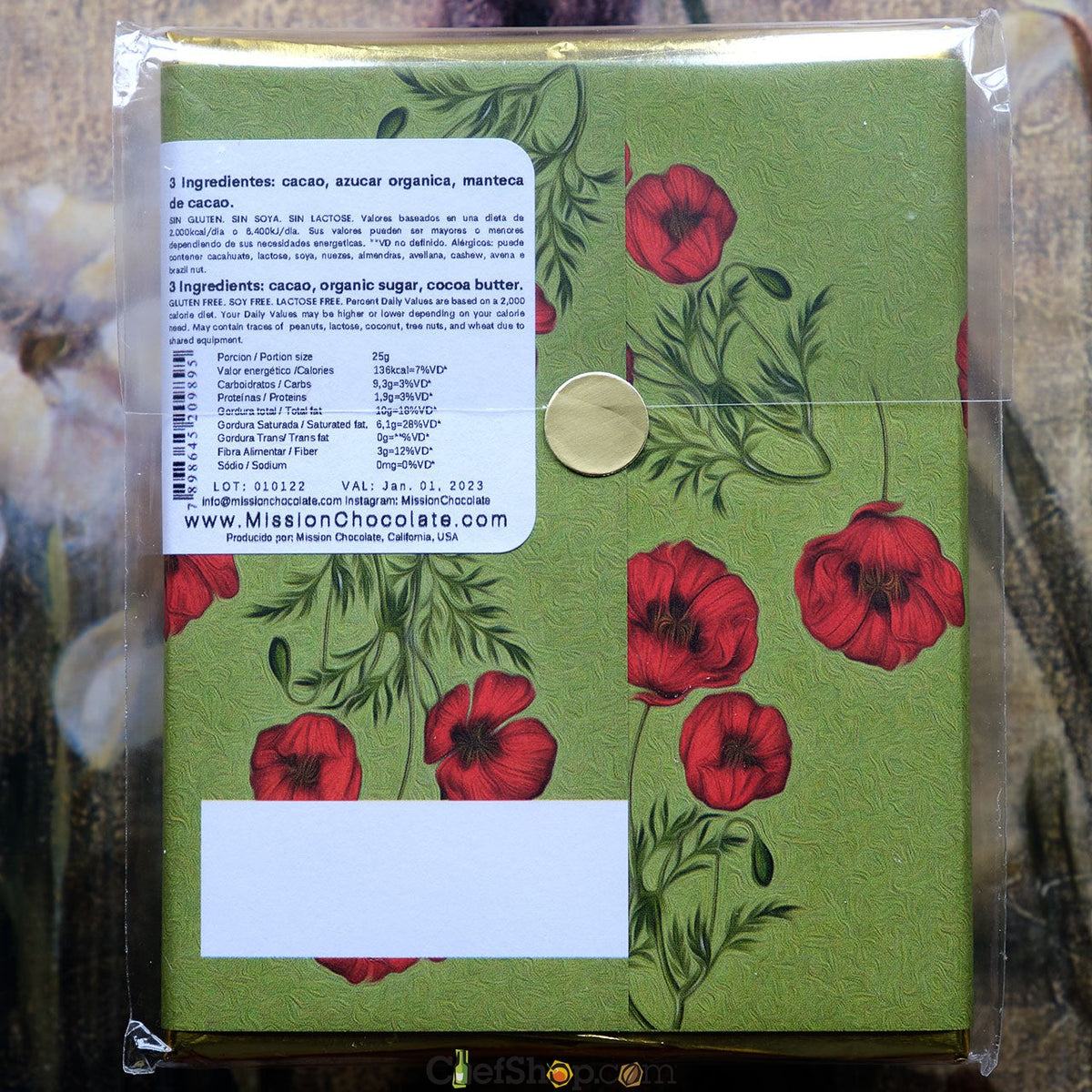 MISSION Chocolate PUERTO RICO 70% Dark Chocolate Bar