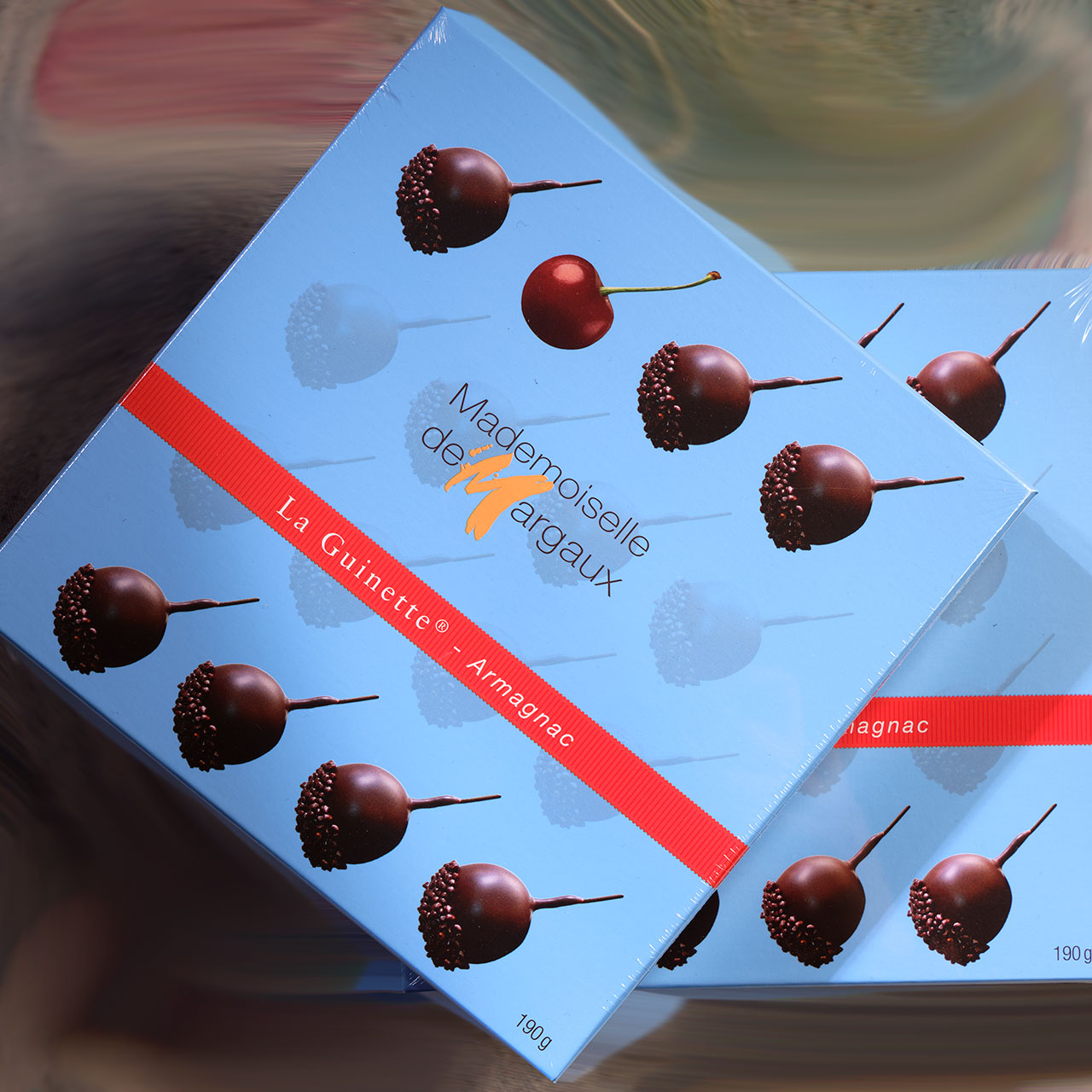 Mademoiselle de Margaux La Guinette Armagnac Chocolate Covered Cherries w Armagnac - 16 piece