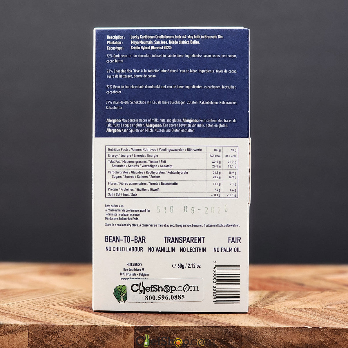 Mike & Becky Eau De Biere ( Beer ) 72% Dark Chocolate Bar