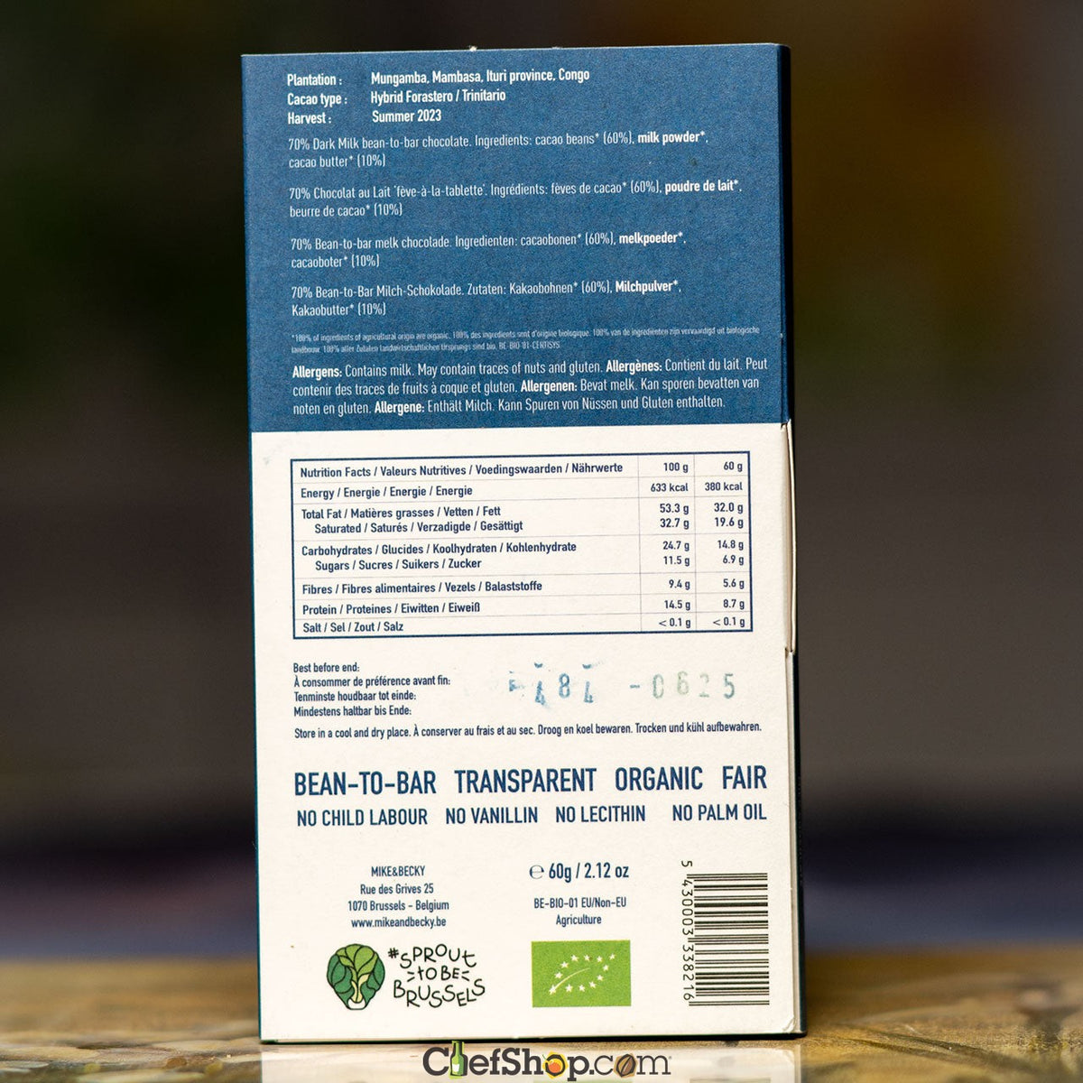Mike & Becky Organic 70% Zero Sugar Mungamba Milk Chocolate Bar