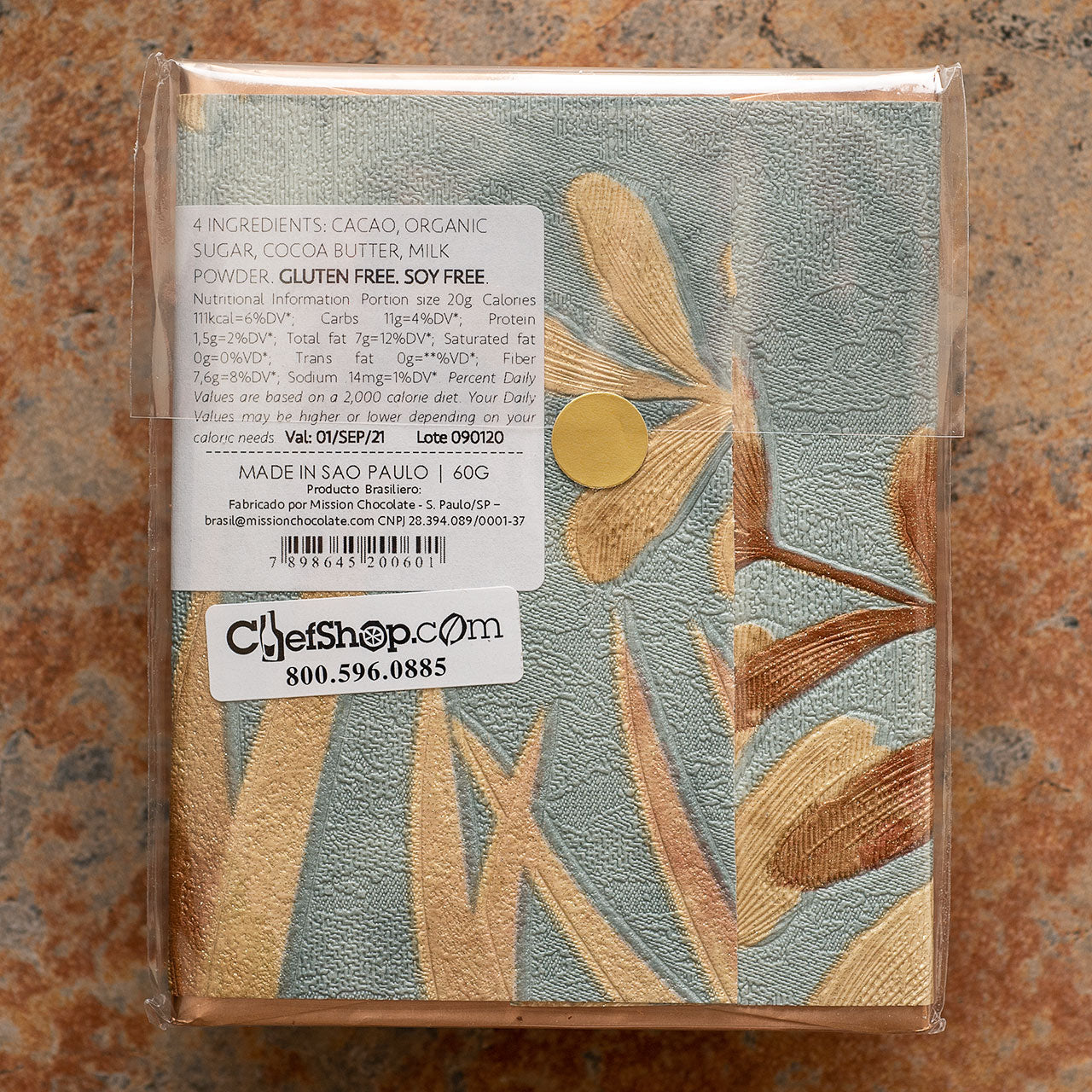 MISSION Chocolate 58-percent Dark Milk Bar with Cocoa Nibs