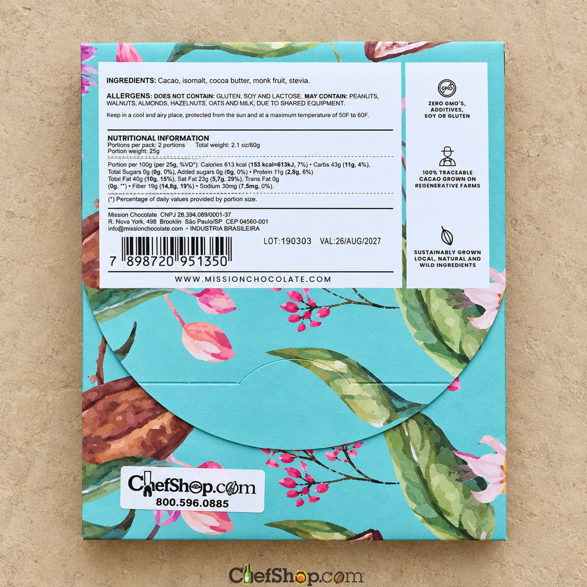 Mission Chocolate 78% Sugar Free Dark Chocolate Bar