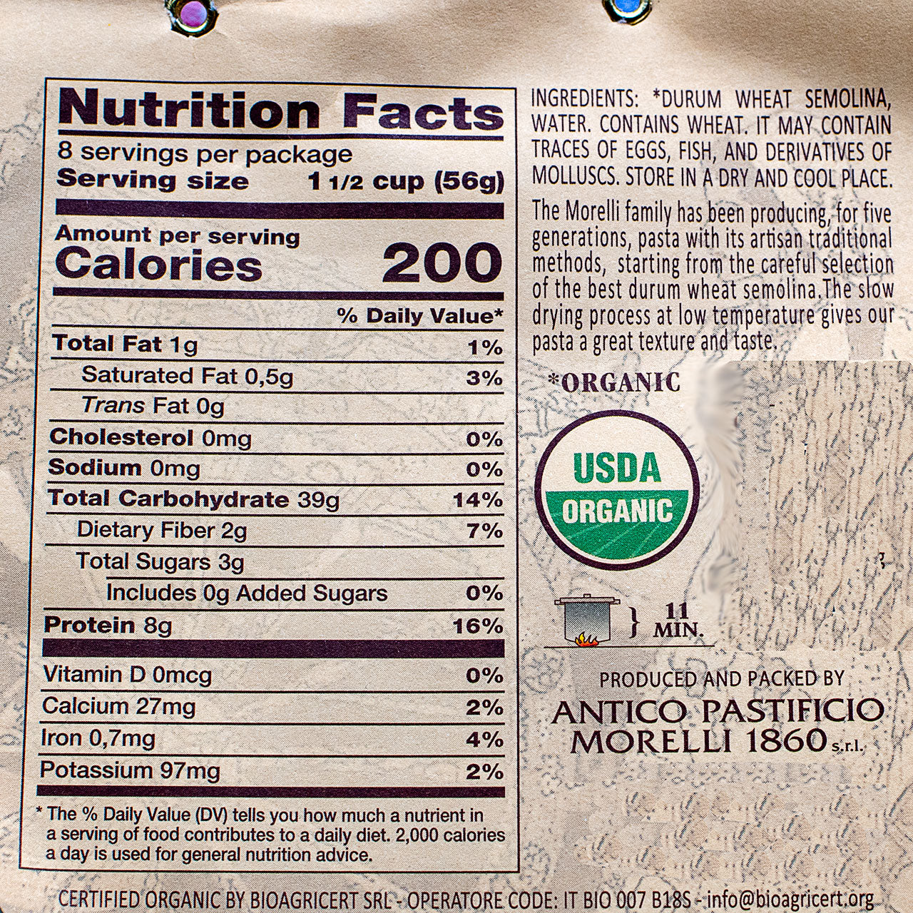 Busiate Durum Wheat Semolina Organic Italian Pasta