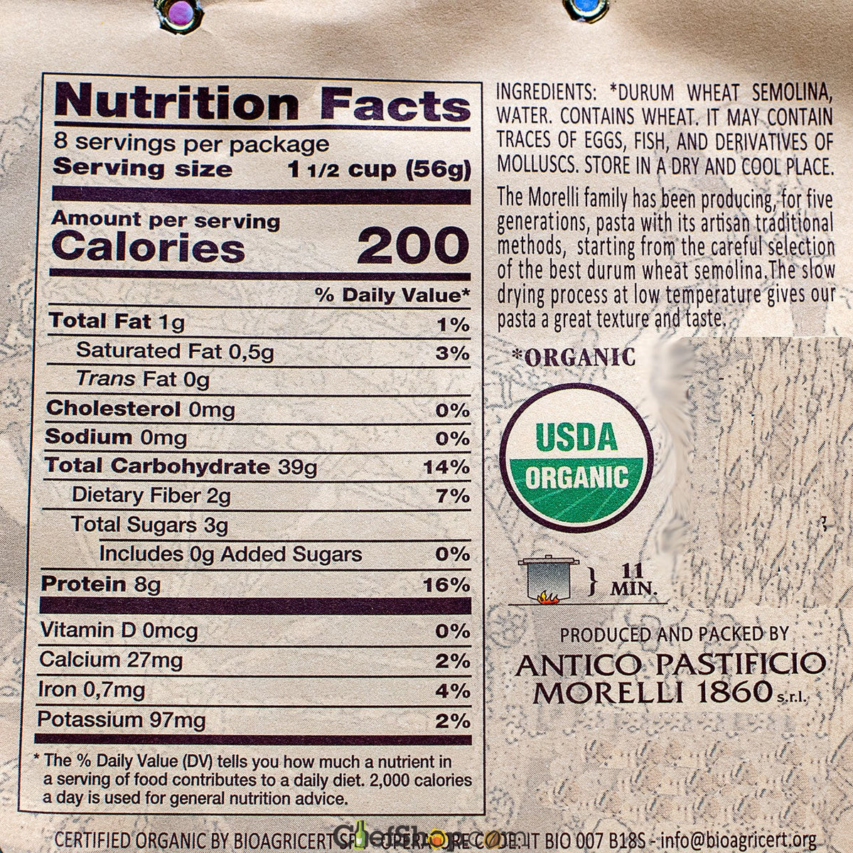 Busiate Durum Wheat Semolina Organic Italian Pasta
