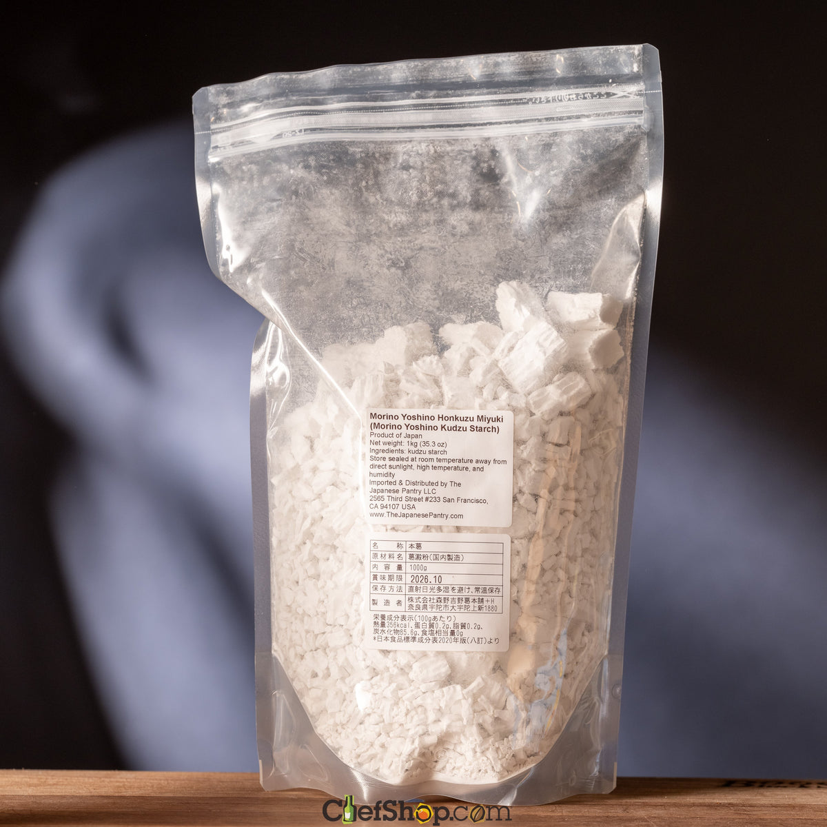 Bag of arrowroot with label