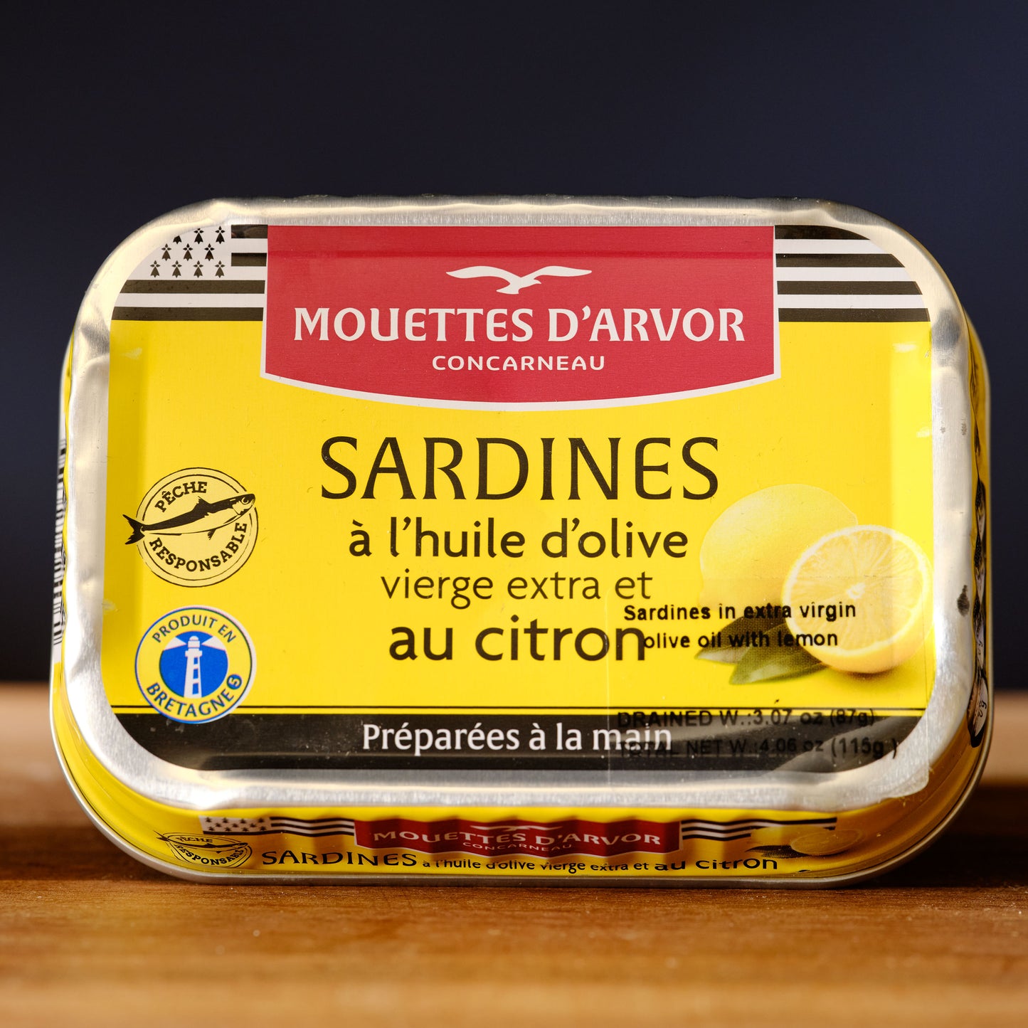 Mouettes d'Arvor Sardines a l'Huile d'Olive au Citron